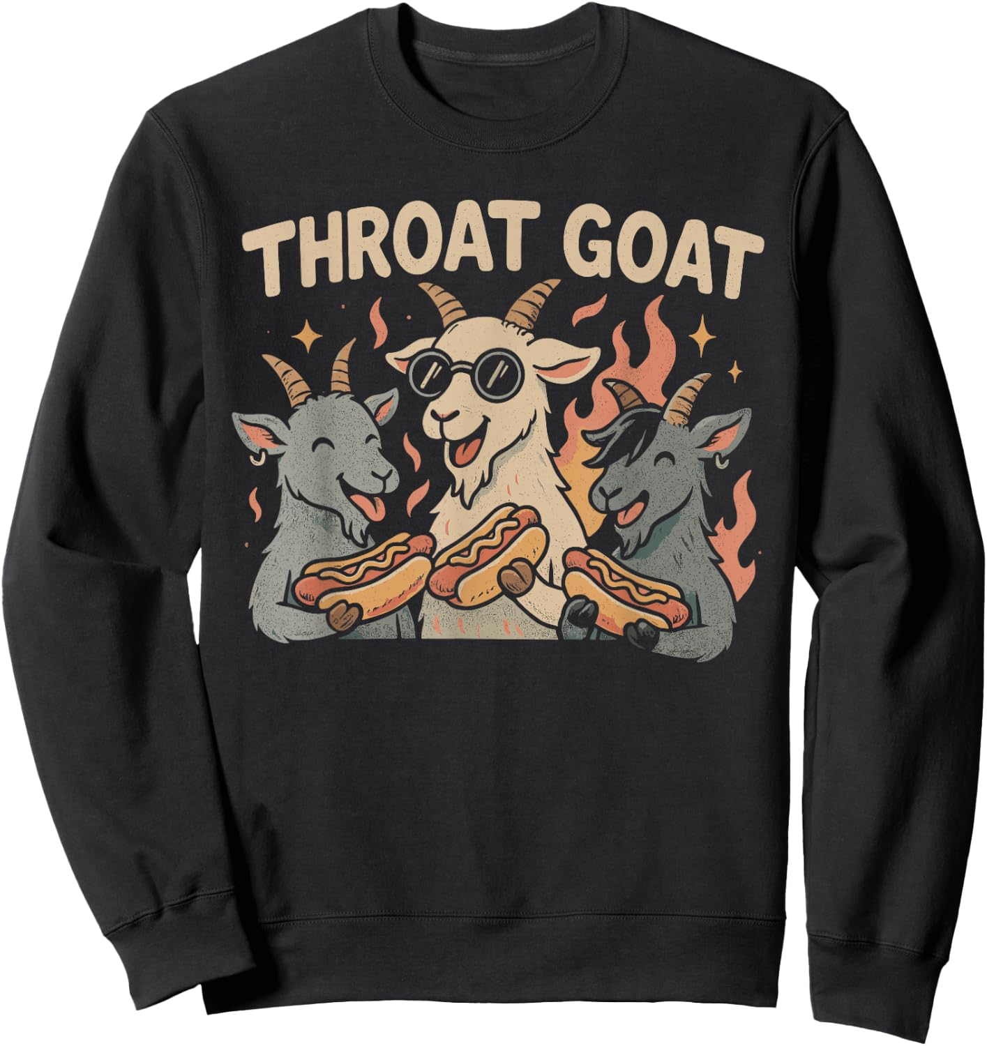 Throat Goat Inappropriate Adult Humor Sweatshirt - Sweatshirt | Black