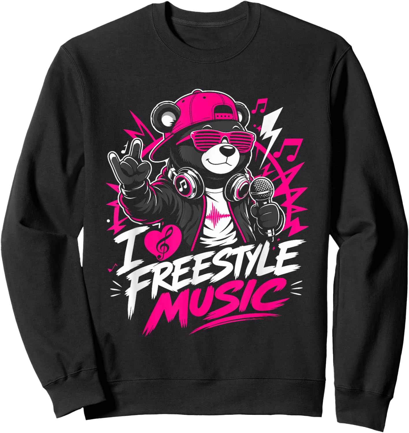 I Love Freestyle Music Sweatshirt - Sweatshirt | Black