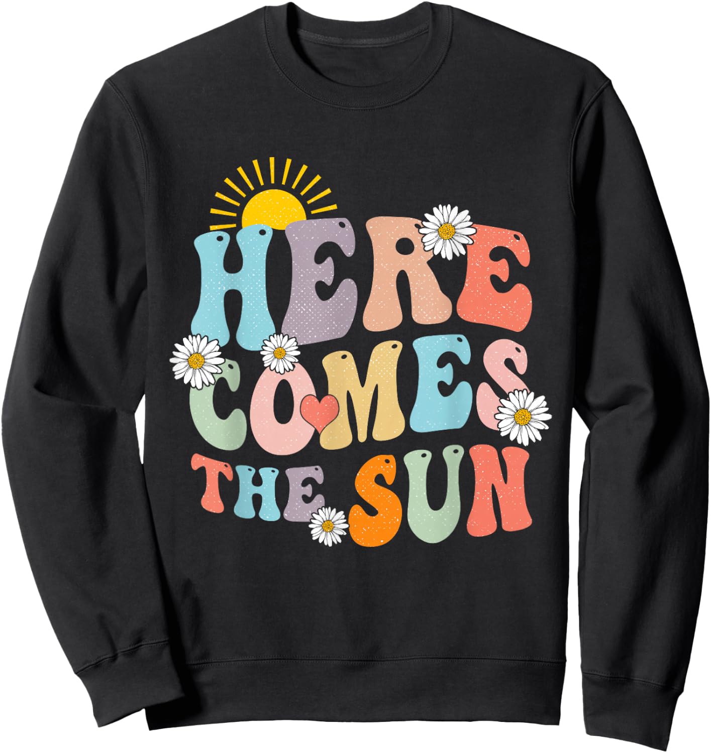 Here Comes The Sun Summer Vacation Beach Family Matching Sweatshirt - Sweatshirt | Black