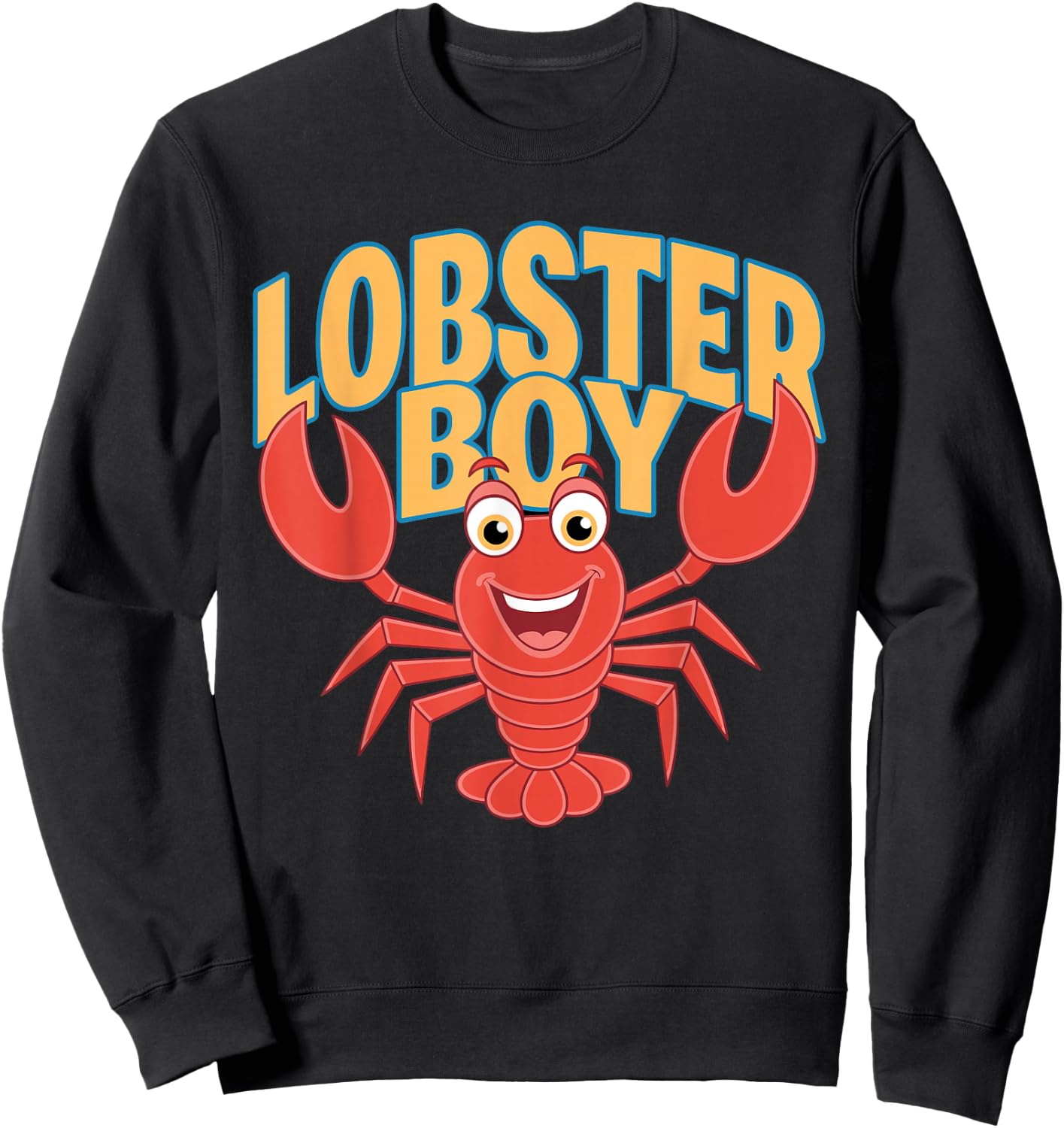 Lobster Boy | Childrens Lobsters Product | Kids Boys Lobster Sweatshirt - Sweatshirt | Black