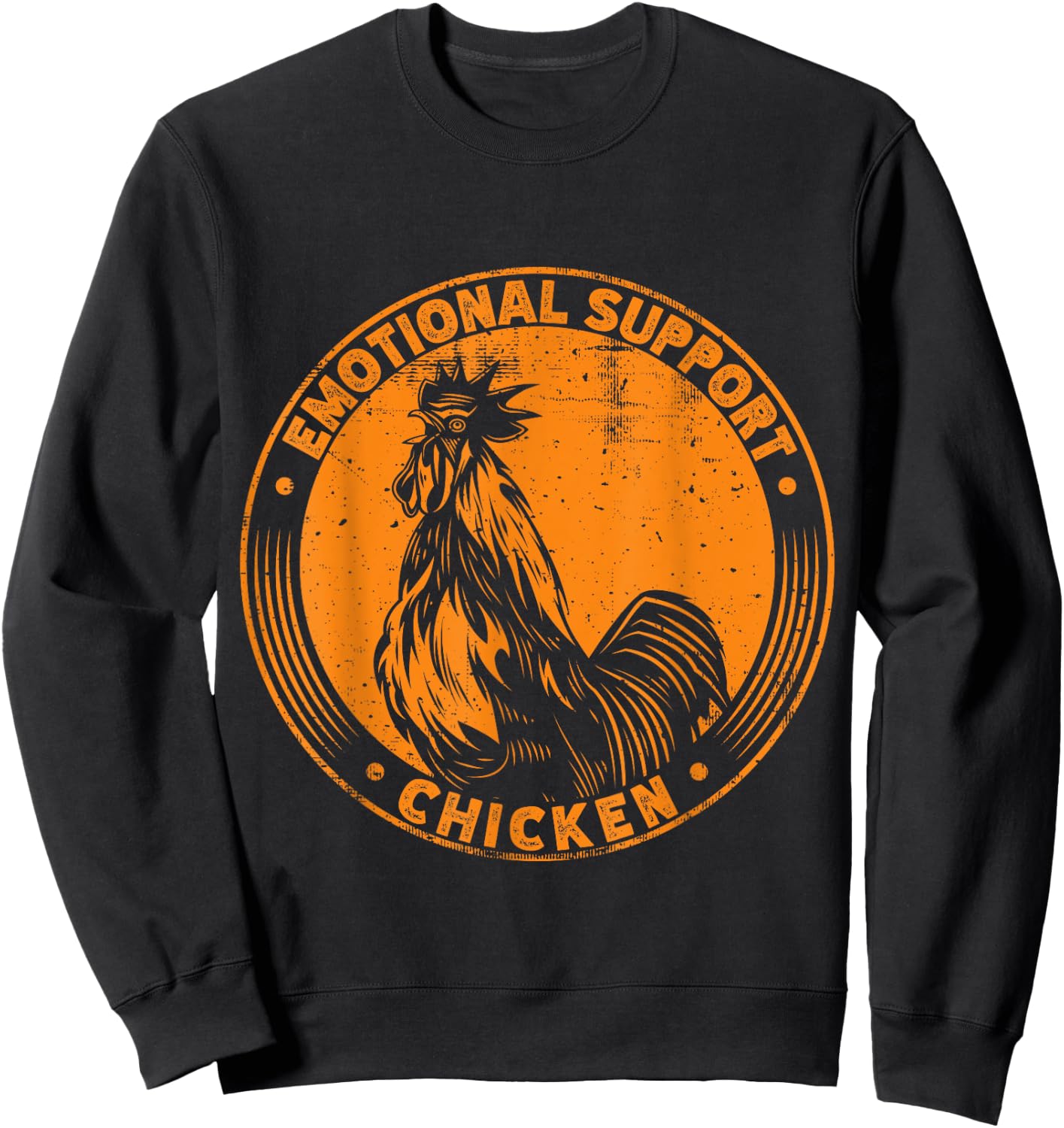 Emotional Support Chicken Cock Sweatshirt - Sweatshirt | Black