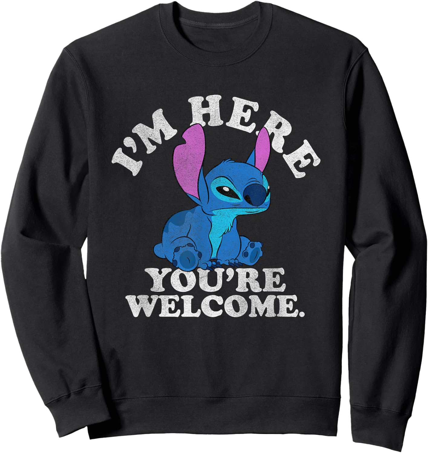 Disney Lilo & Stitch I'm Here You're Welcome Sweatshirt - Sweatshirt | Black