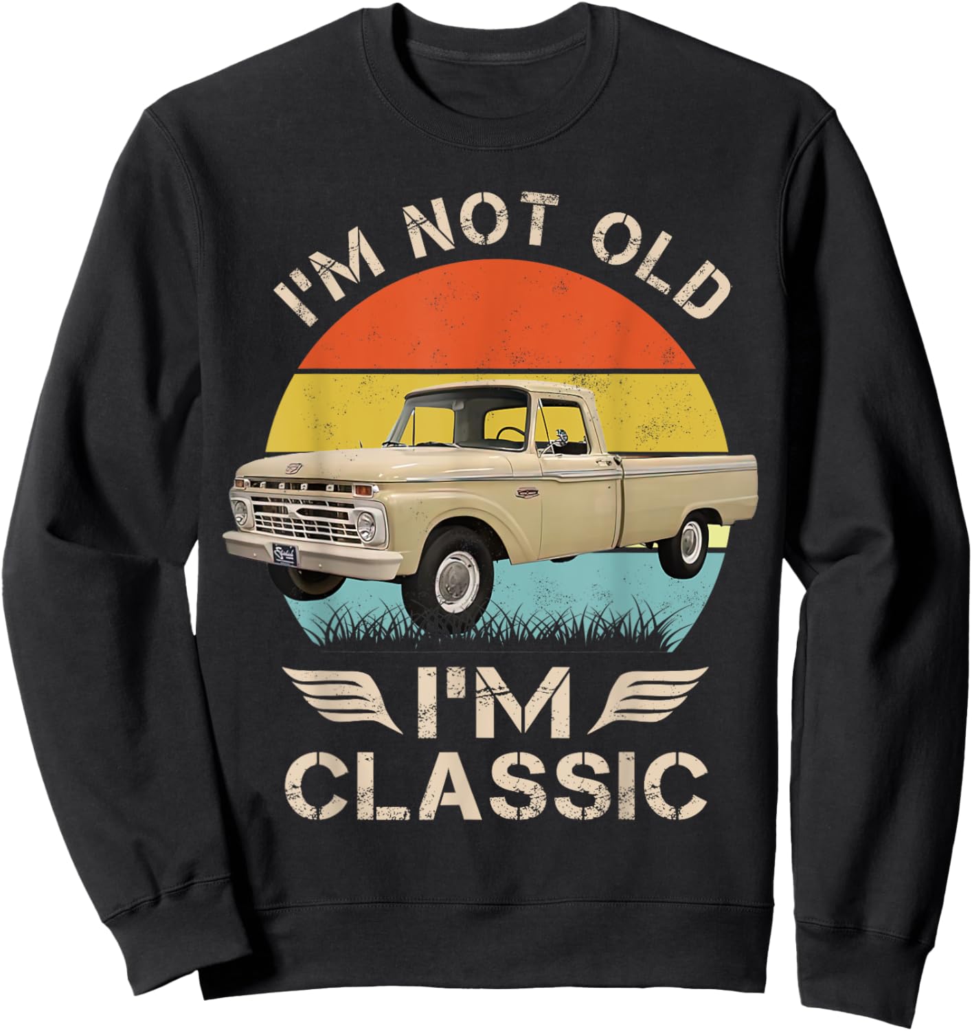 1966 classic f100 Beige , Small, Black Sweatshirt - Sweatshirt | Black