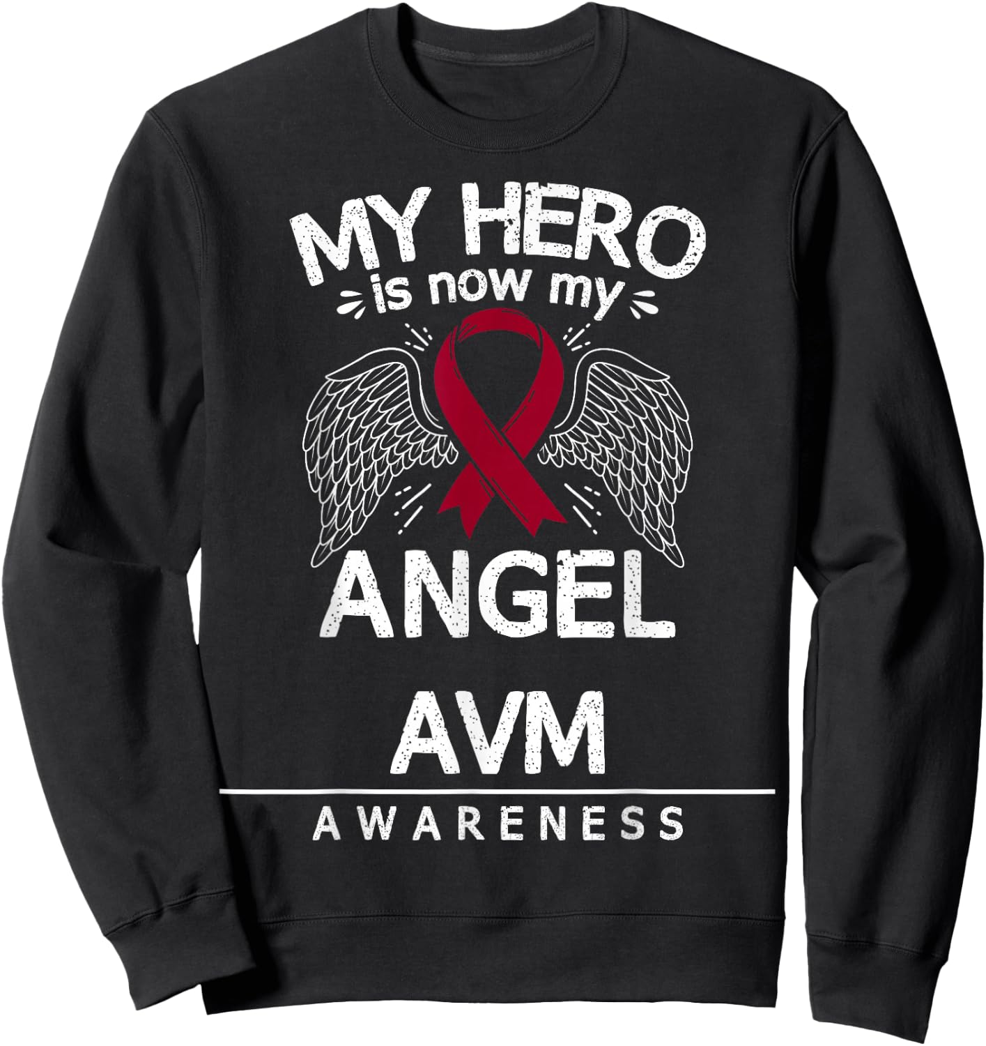 Arteriovenous Malformation Survivor - AVM Awareness Ribbon Sweatshirt - Sweatshirt | Black