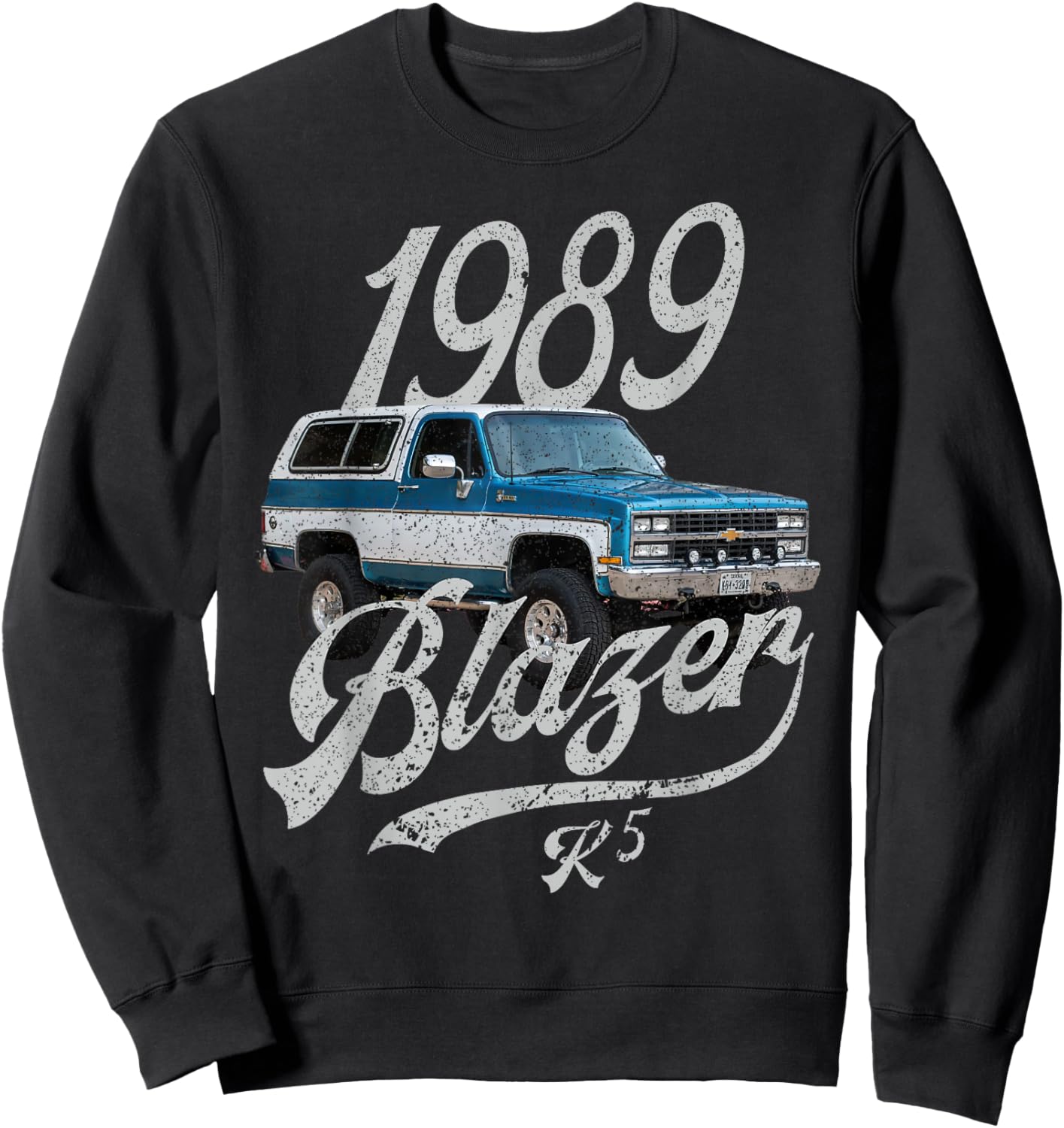 1989 k5 blazer Blue White Sweatshirt - Sweatshirt | Black