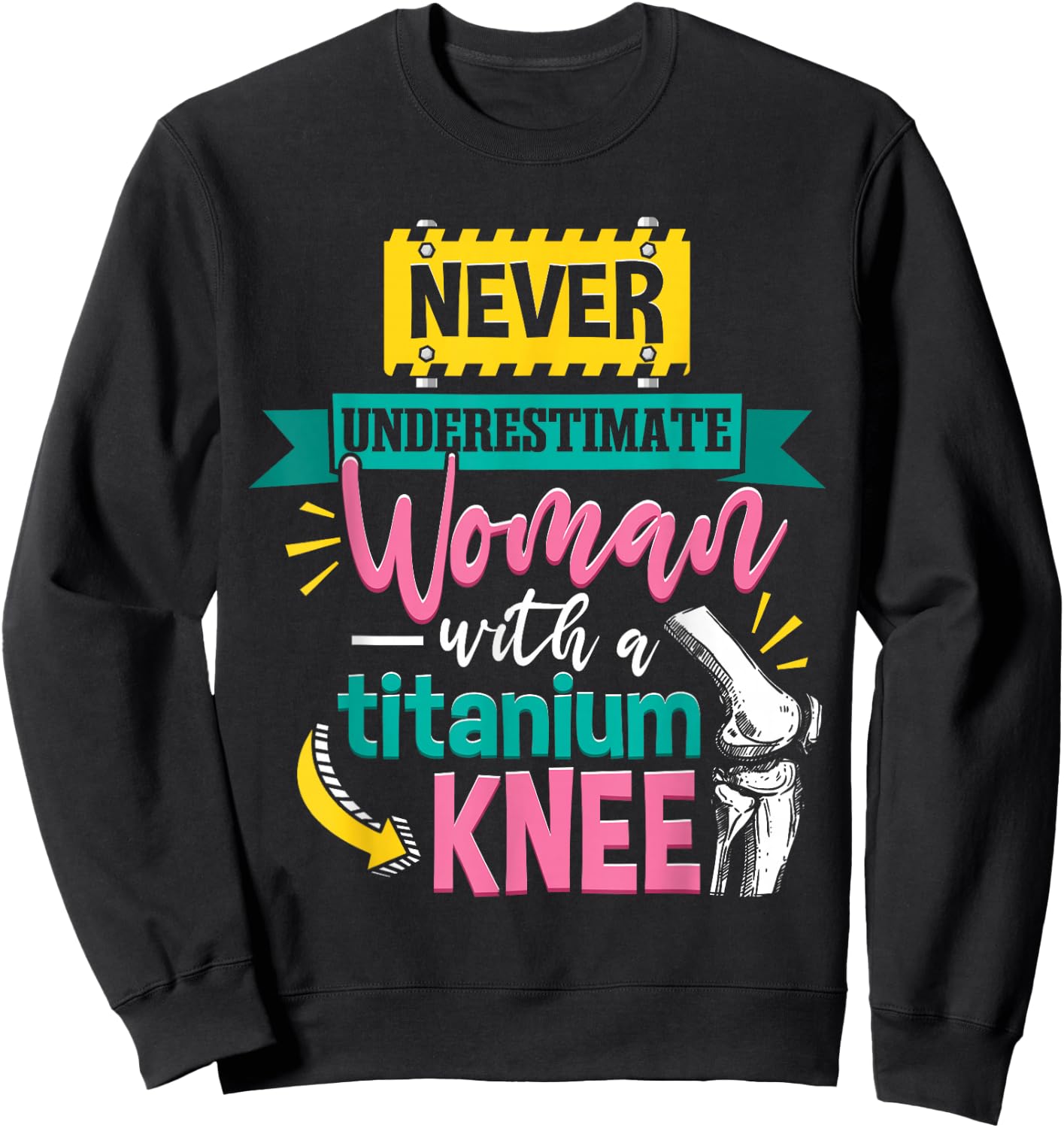 Knee Replacement Women Sweatshirt - Sweatshirt | Black