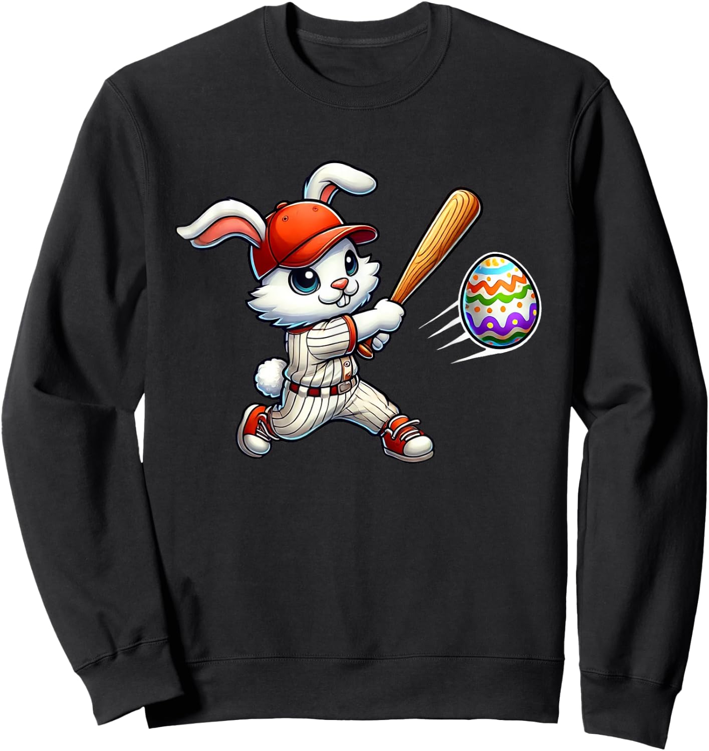 Easter Baseball Design for Boys Easter Bunny Sweatshirt - Sweatshirt | Black