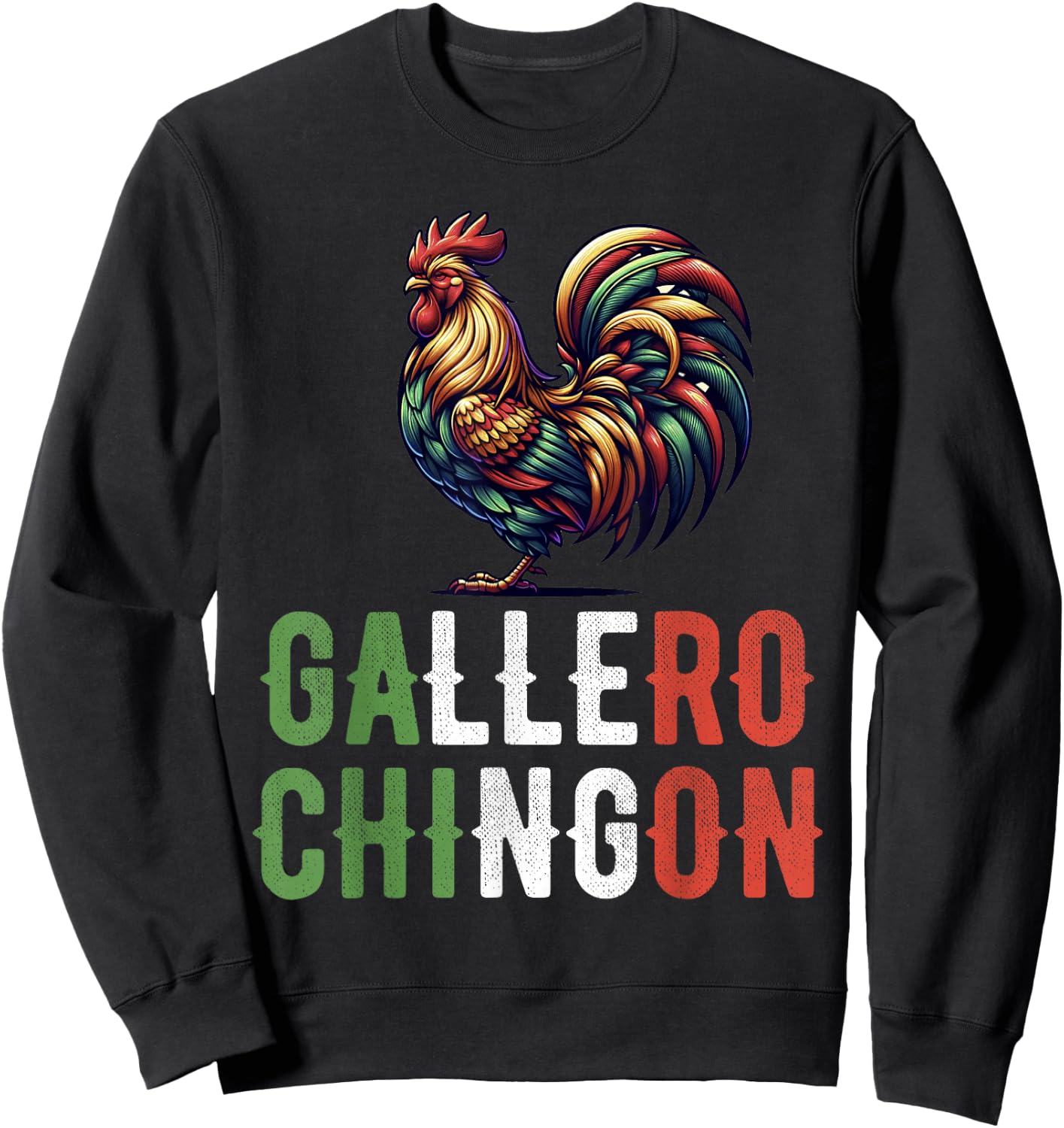 Gallero Mexicano Peleas Gallos Mexican Rooster Sweatshirt - Sweatshirt | Black