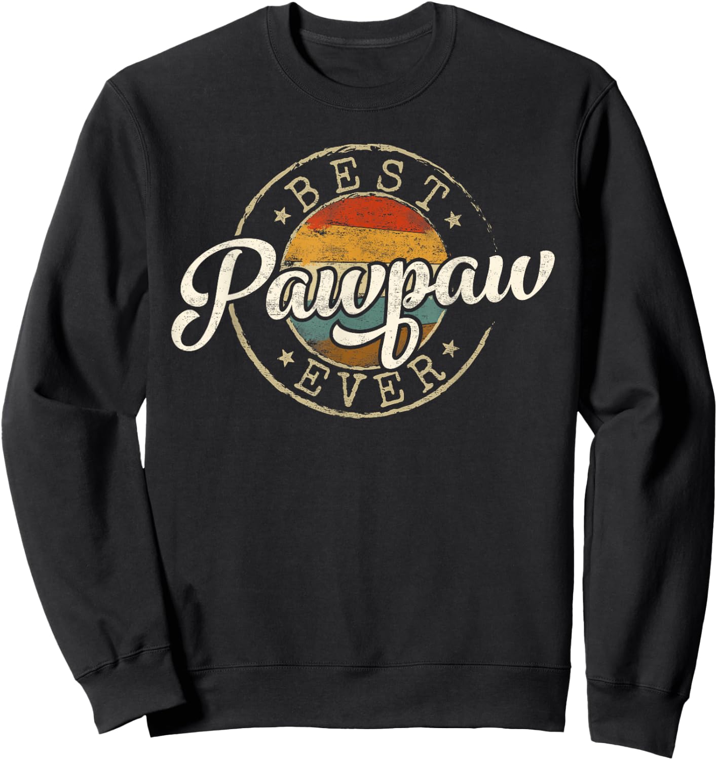 Best Pawpaw Ever Vintage Stamp Fathers Day Grandpa to Be Sweatshirt - Sweatshirt | Black