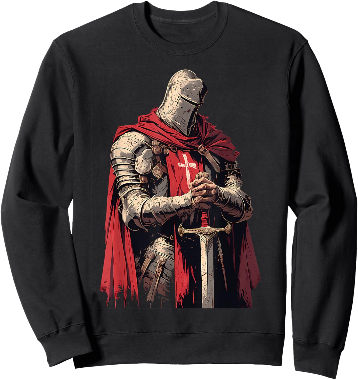 Hospitaller knight Medieval knight Templar knight Sweatshirt - Sweatshirt | Black