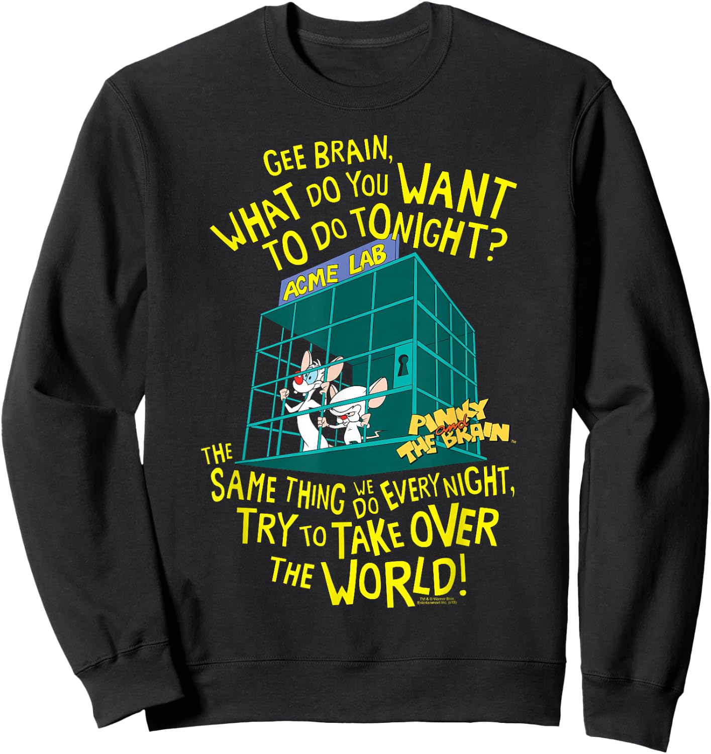 Pinky and The Brain What to Do Tonight? Sweatshirt - Sweatshirt | Black