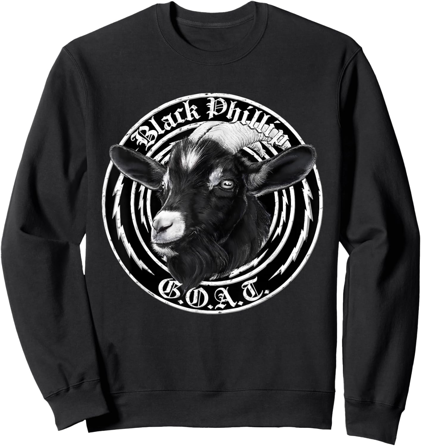 Threadless Laura Graves Black Phillip Goat Emblem Graphic Sweatshirt - Sweatshirt | Black