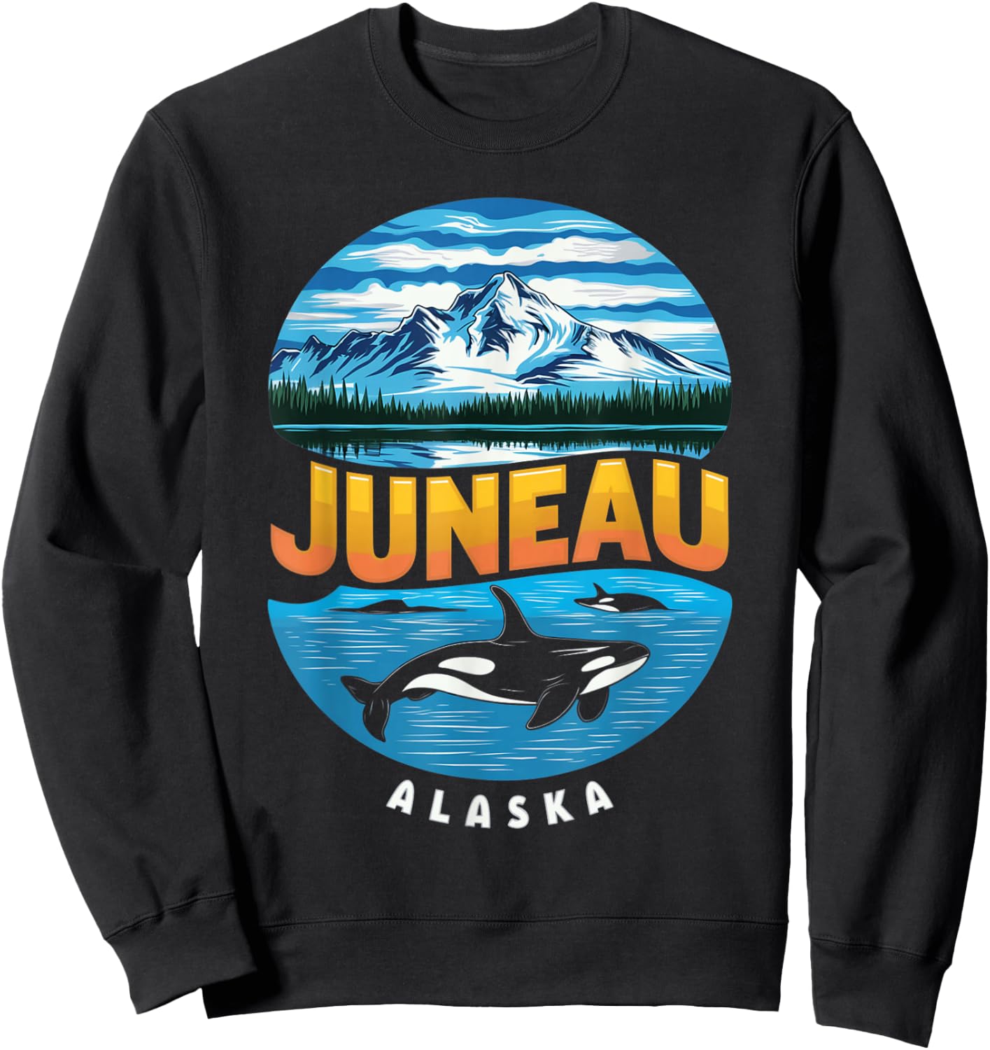 Juneau Alaska Glacier Majesty Sweatshirt - Sweatshirt | Black