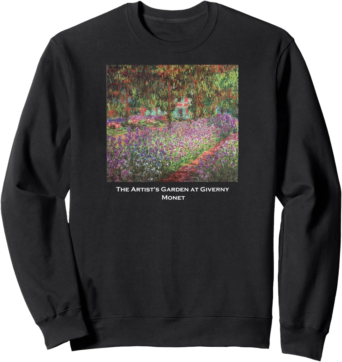 The Artist's Garden at Giverny Monet 1900 Sweatshirt - Sweatshirt | Black