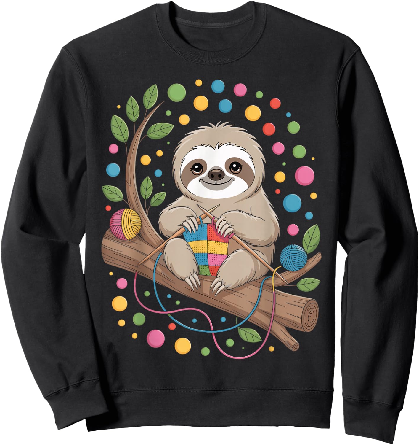 Sloth Knitting Sweatshirt - Sweatshirt | Black