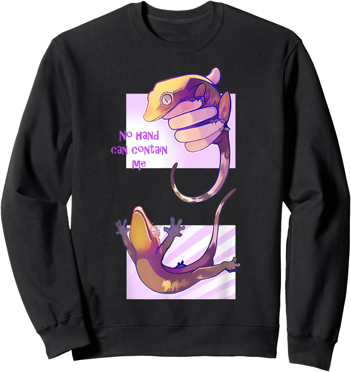 No Hand Can Contain Me Funny Gecko Sweatshirt - Sweatshirt | Black
