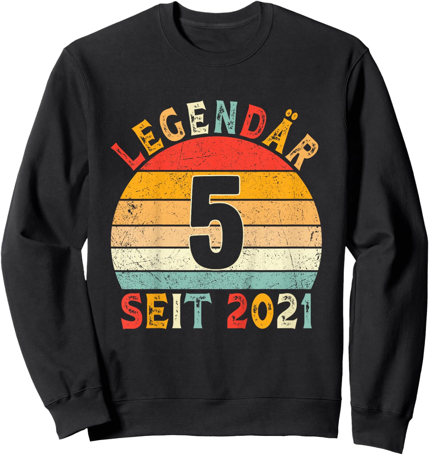 5. Geburtstag Legendär Seit 2021 Vintage Design Sweatshirt - Sweatshirt | Black