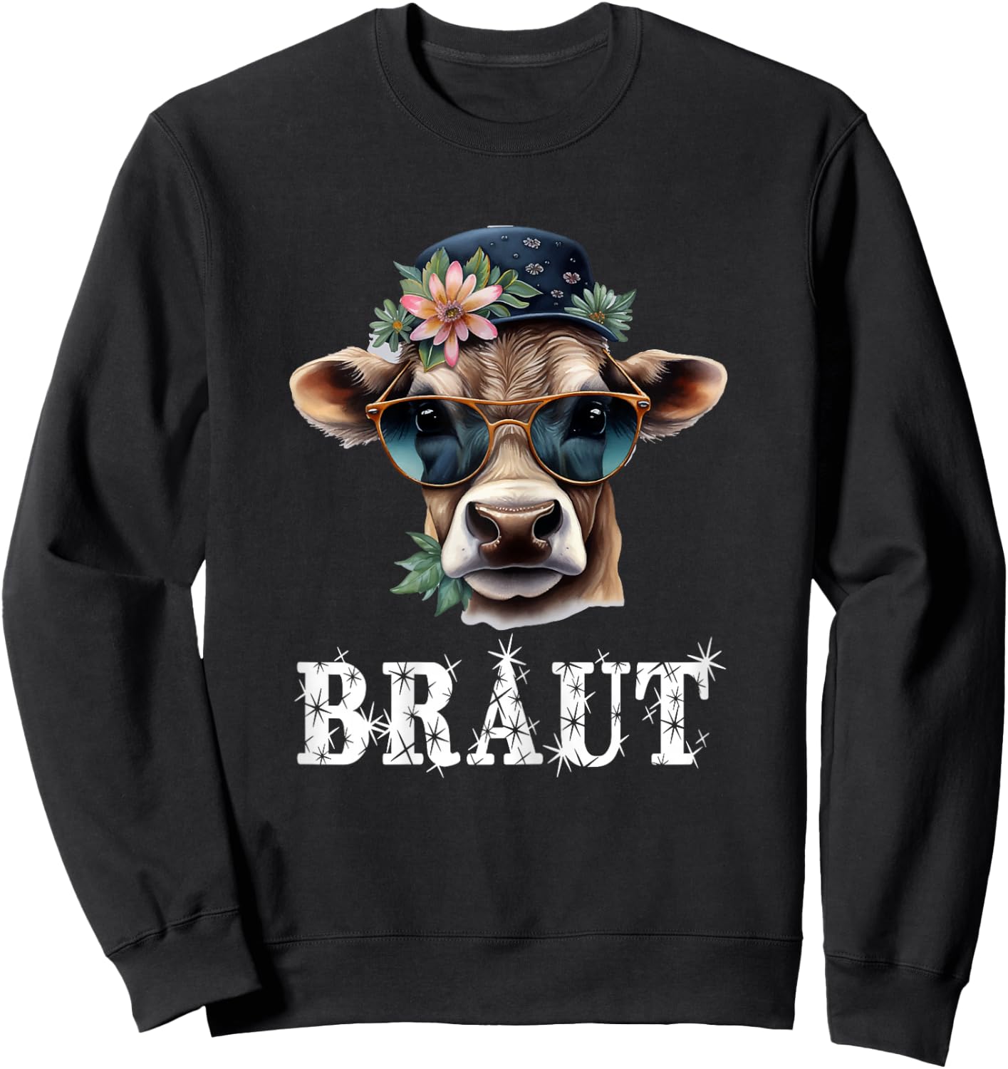 JGA Braut Kuh JGA Junggesellinnenabschied Bauern Sweatshirt - Sweatshirt | Black