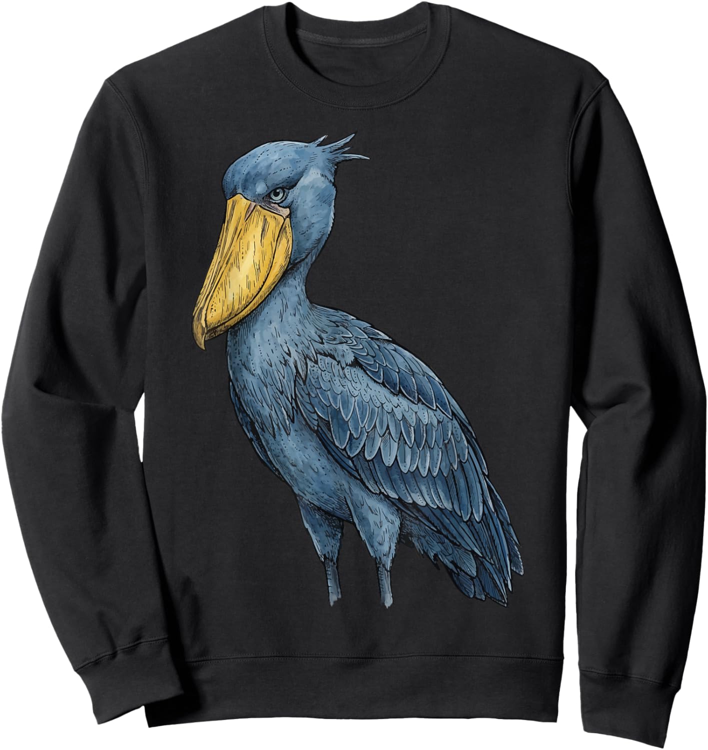 Shoebill Stork Illustration Sweatshirt - Sweatshirt | Black