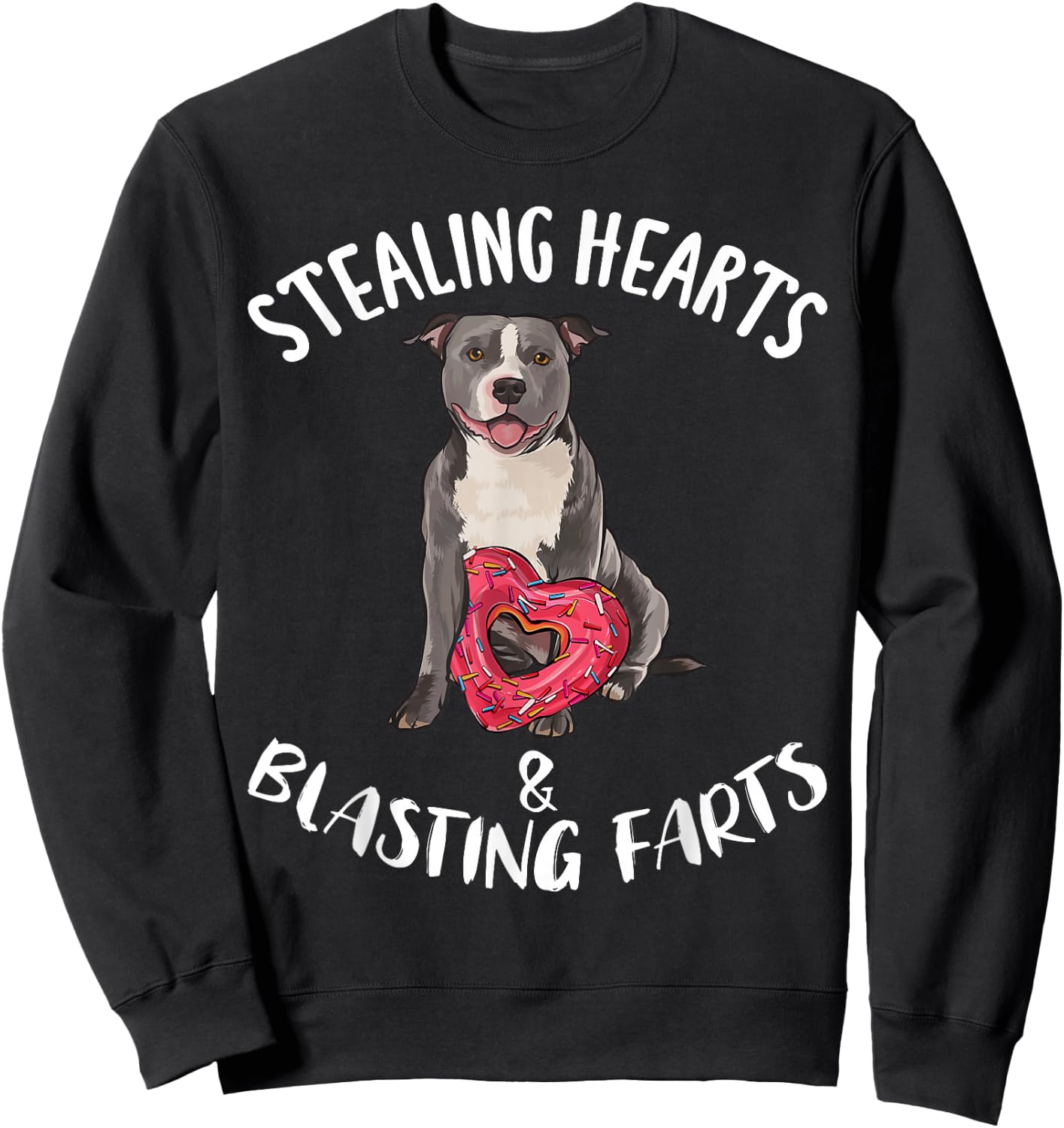 Funny Staffordshire Bull Terrier Steal The Heart Sweatshirt - Sweatshirt | Black