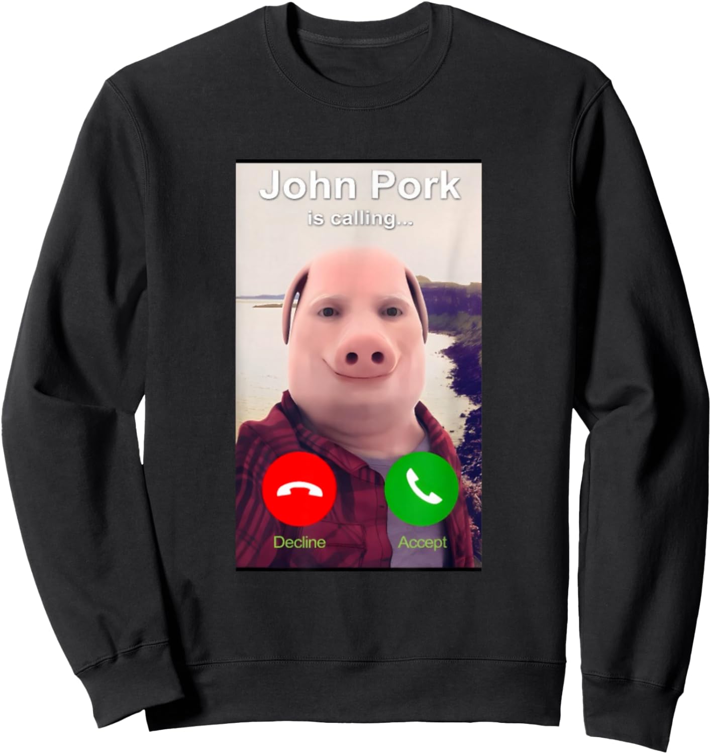 I Love John Pork Funny Genz Meme Sweatshirt - Sweatshirt | Black