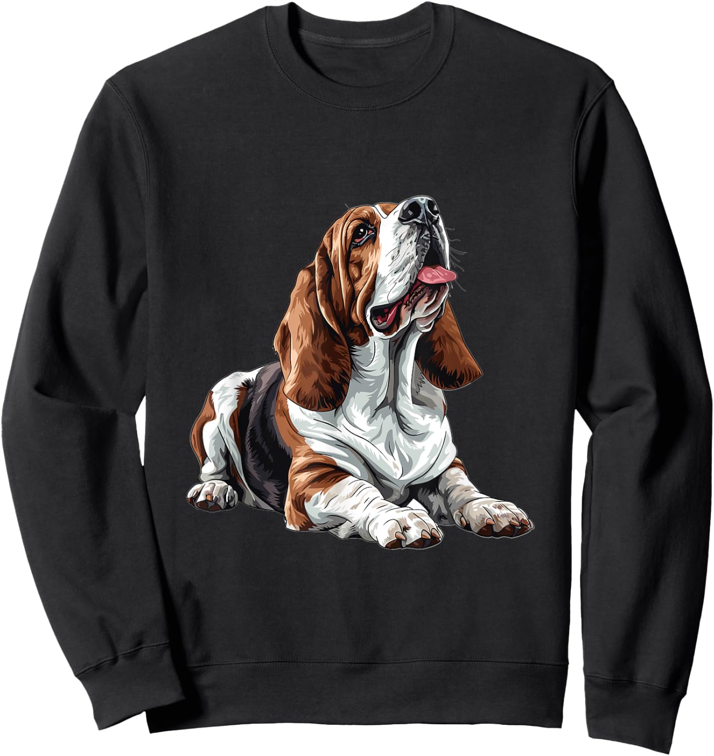 Basset Hound Dog Breed Graphic Men Women Girls Kids Sweatshirt - Sweatshirt | Black