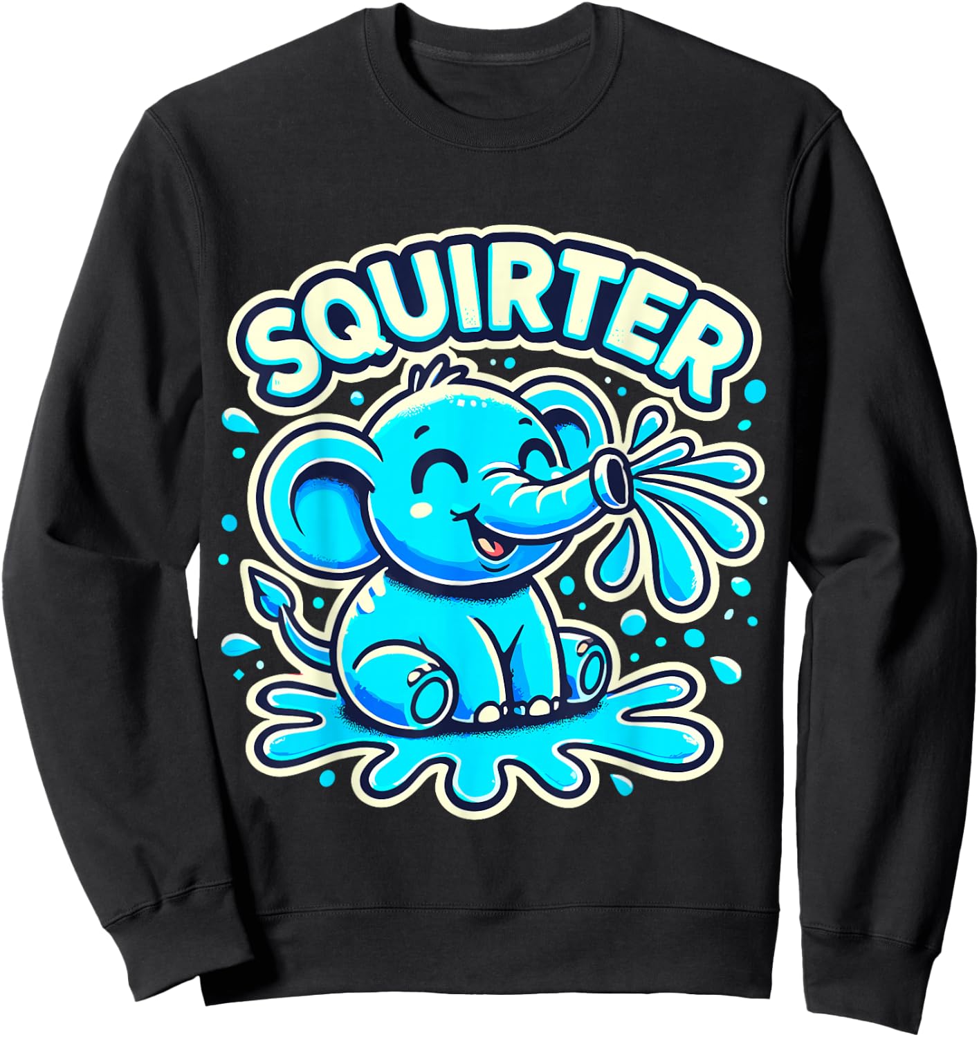 Squirter Elephant Summer Sweatshirt - Sweatshirt | Black