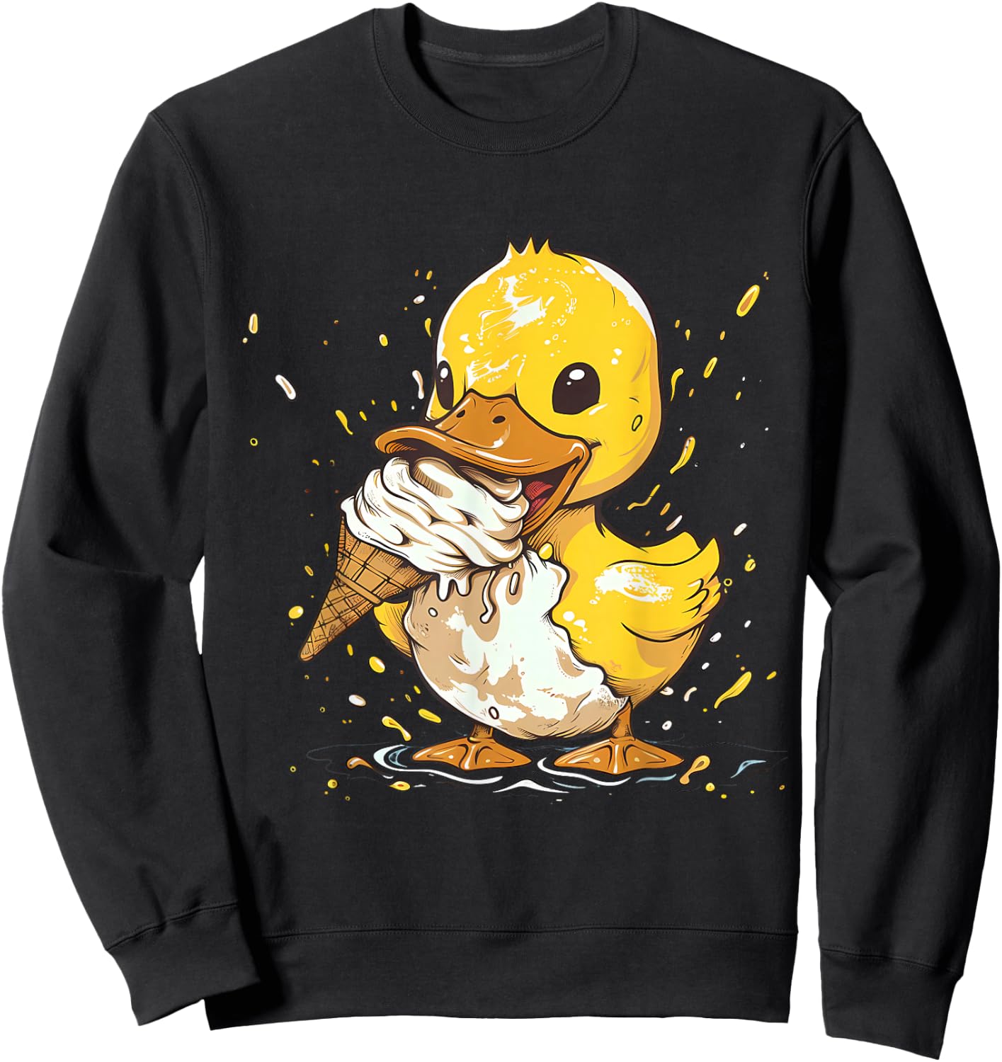 Rubber Duck Rubber Duckie Ice Cream Party Ice Cream Lover Sweatshirt - Sweatshirt | Black