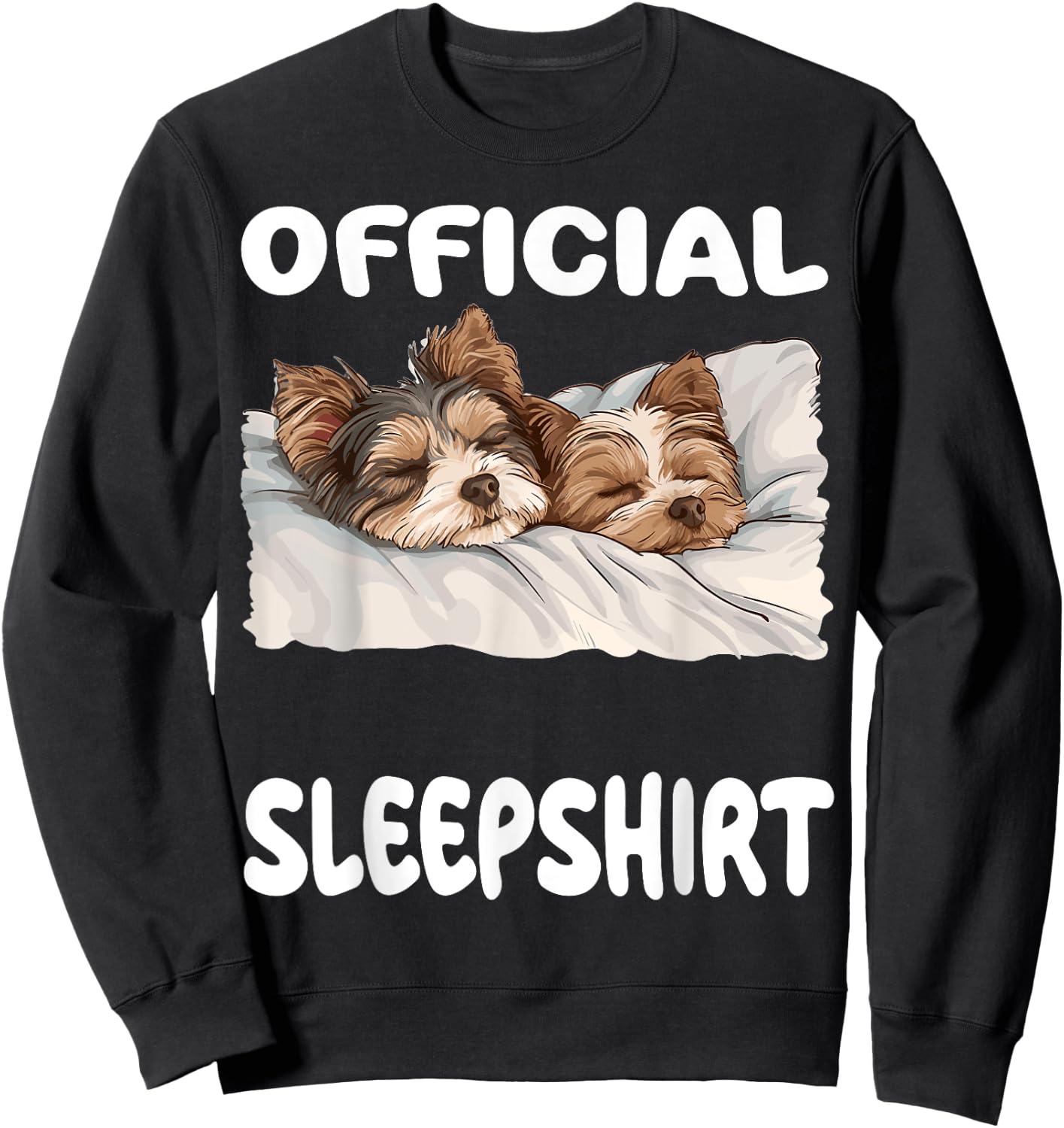 Biewer Terrier Dog Official Sleepshirt Pajamas Nightgown Men Women Girls Kids Sweatshirt - Sweatshirt | Black