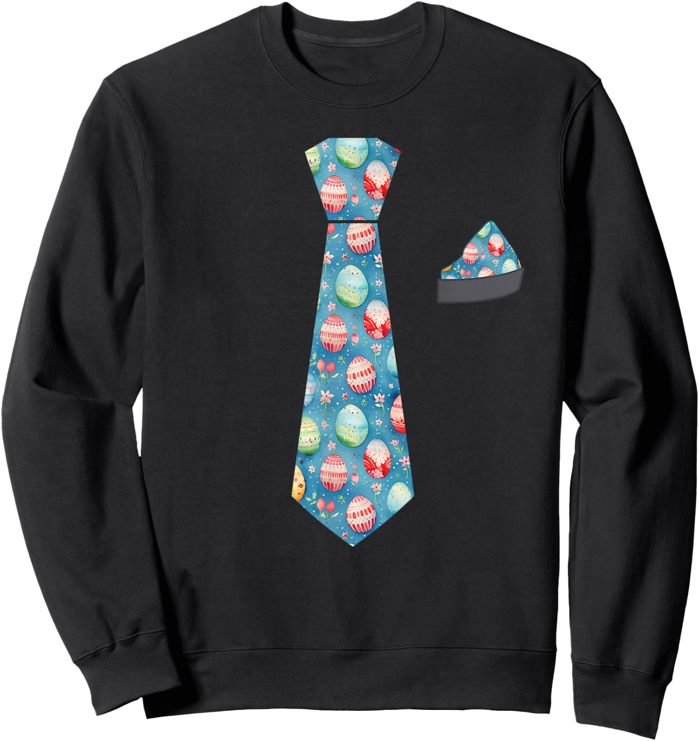Funny Easter Bunny Tie For Boys Kids Toddlers Men Sweatshirt - Sweatshirt | Black