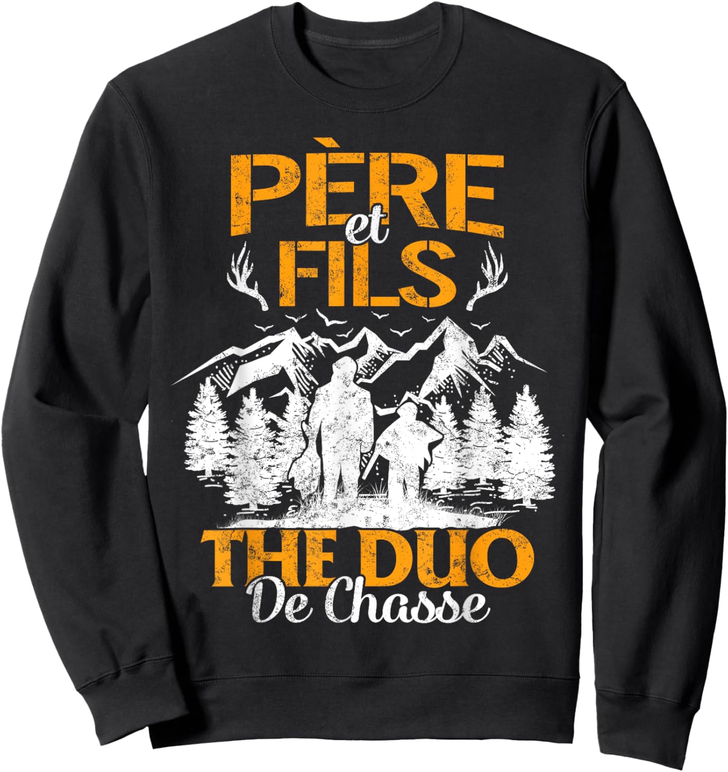 Father & Son The Hunting Duo Fathers Party Sweatshirt - Sweatshirt | Black