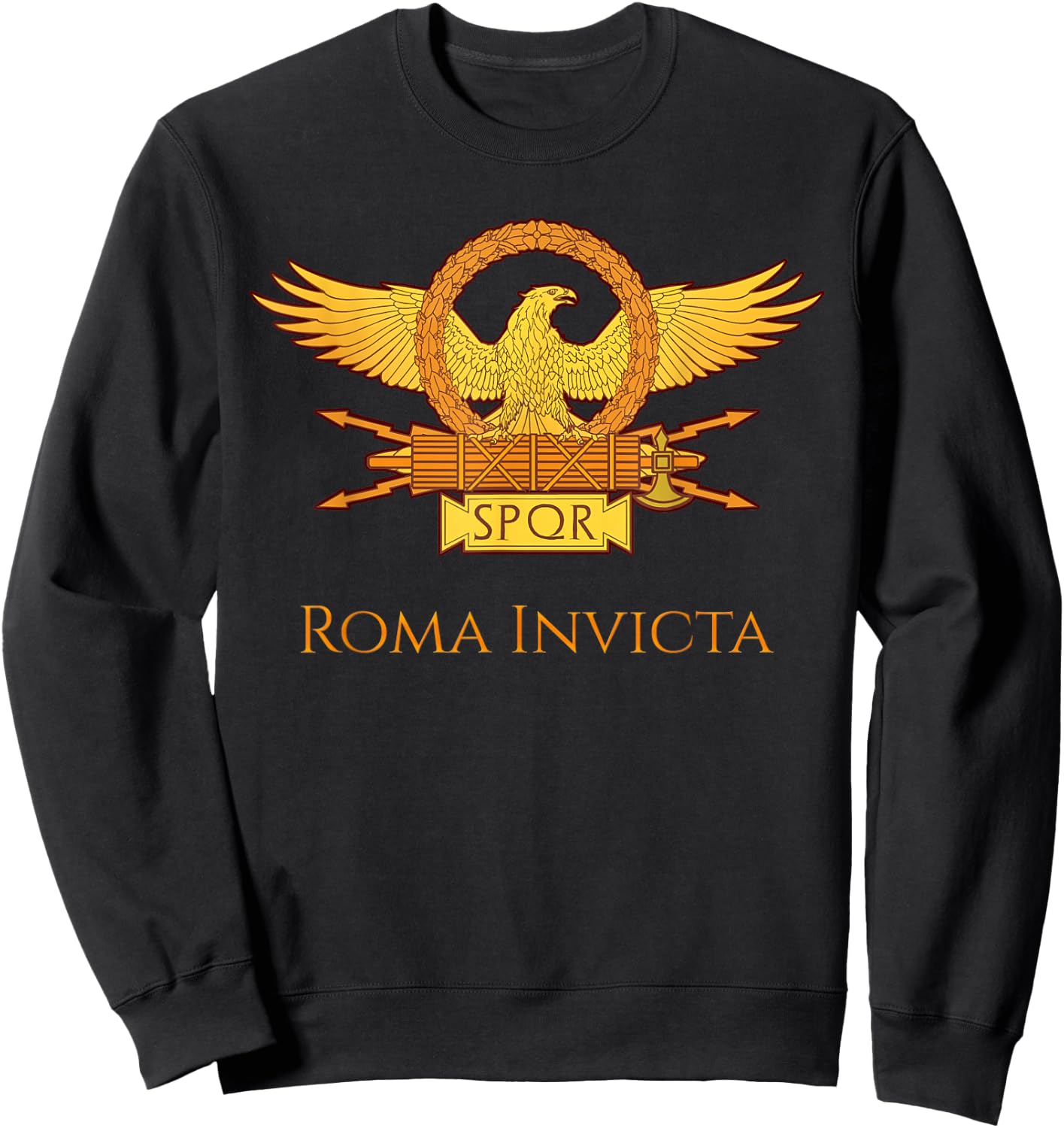 Roma Invicta - Roman Legionary Motto - SPQR Legion Eagle Sweatshirt - Sweatshirt | Black