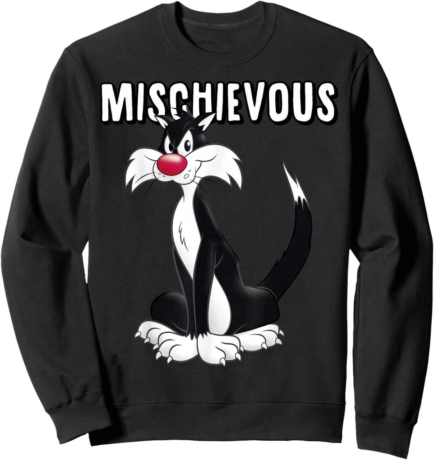 Looney Tunes Sylvester Mischievous Vintage Cat Portrait Sweatshirt - Sweatshirt | Black