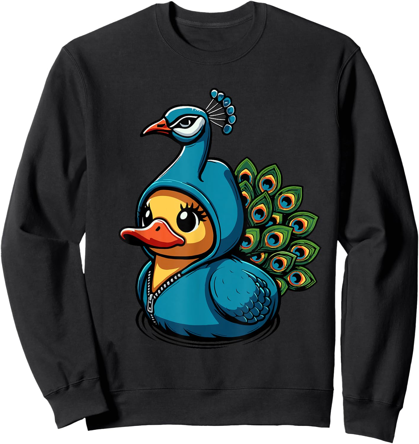 Peacock Duck Sweatshirt - Sweatshirt | Black