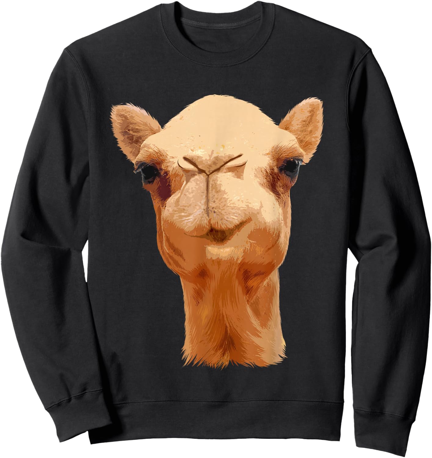 Camel Women Animal Face African Safari Camel Lover Sweatshirt - Sweatshirt | Black