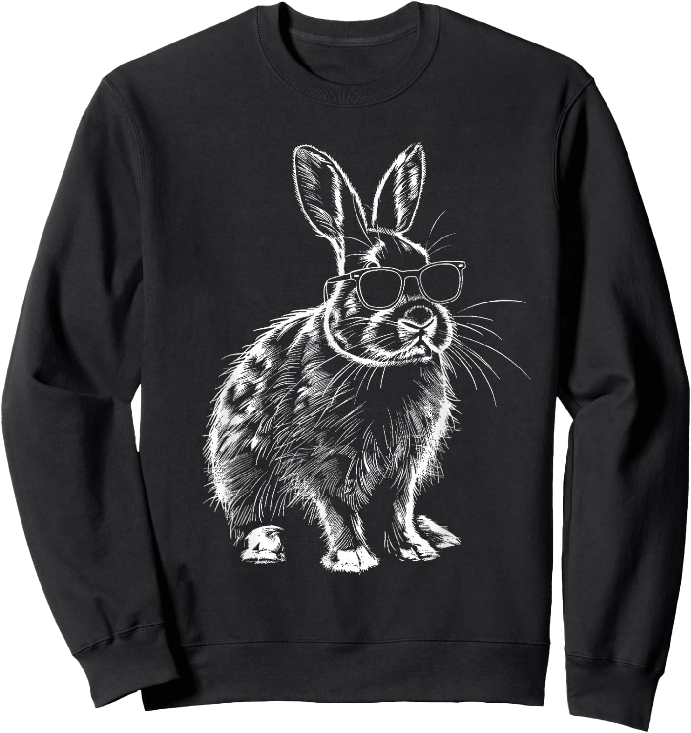 Rabbit Animal Lovers Cute Rabbit Bunny Sunglasses Sweatshirt - Sweatshirt | Black