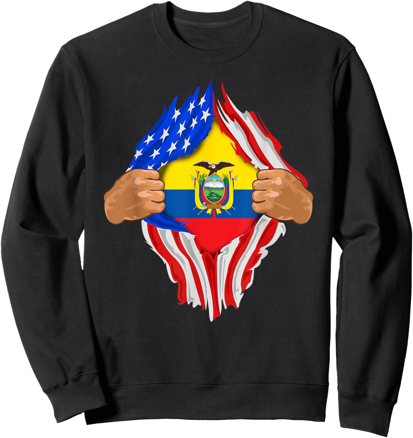 Ecuadorian Blood Inside Me | Ecuador Flag Gift Sweatshirt - Sweatshirt | Black