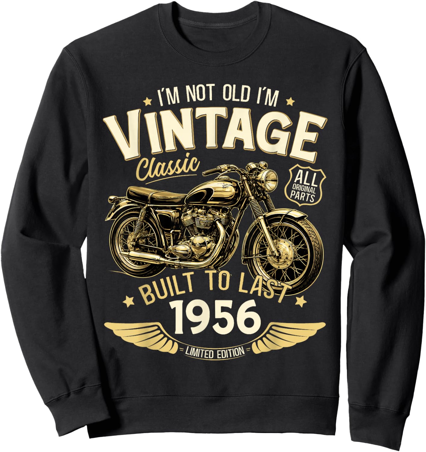 70. Geburtstag Mann Geschenk Motorrad Motorradfahrer 1956 Sweatshirt - Sweatshirt | Black