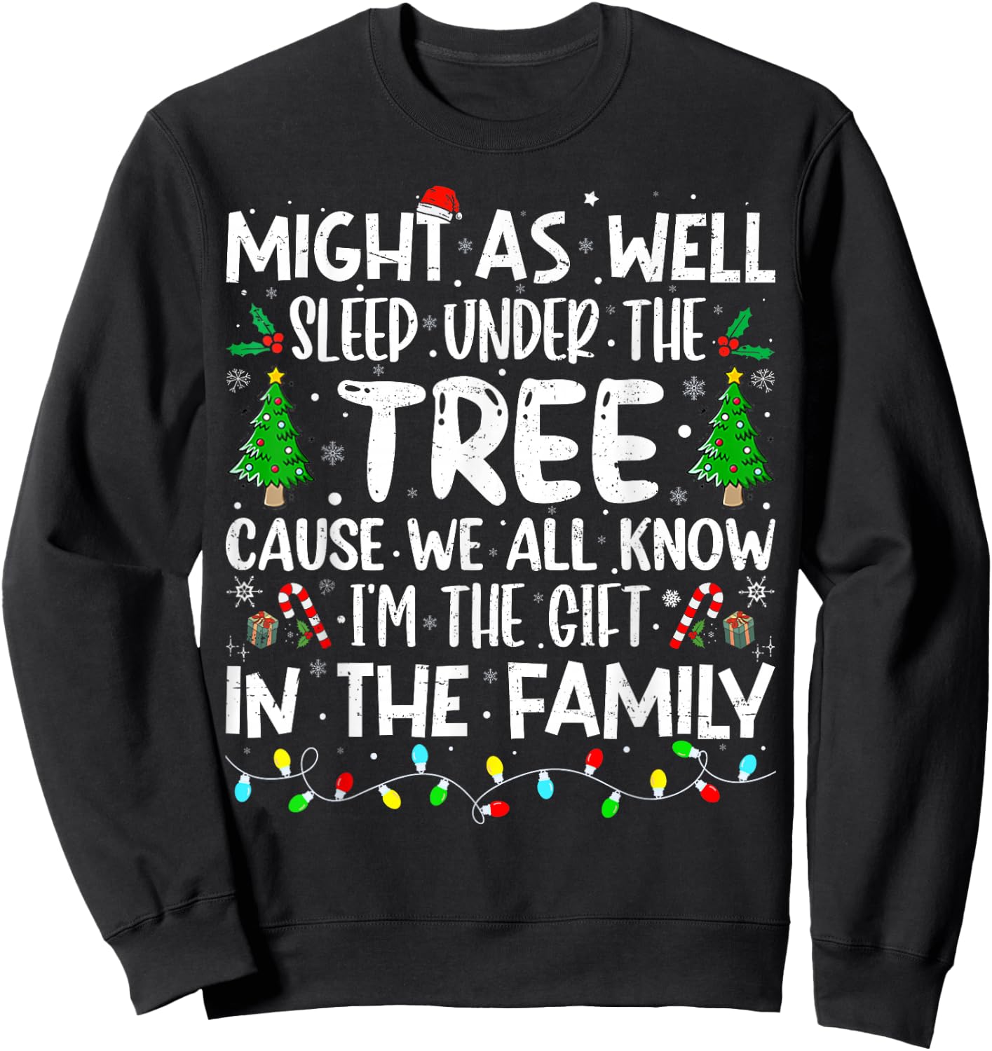 Funny Christmas Family Kids Christmas Pajamas Girls Boys Sweatshirt - Sweatshirt | Black