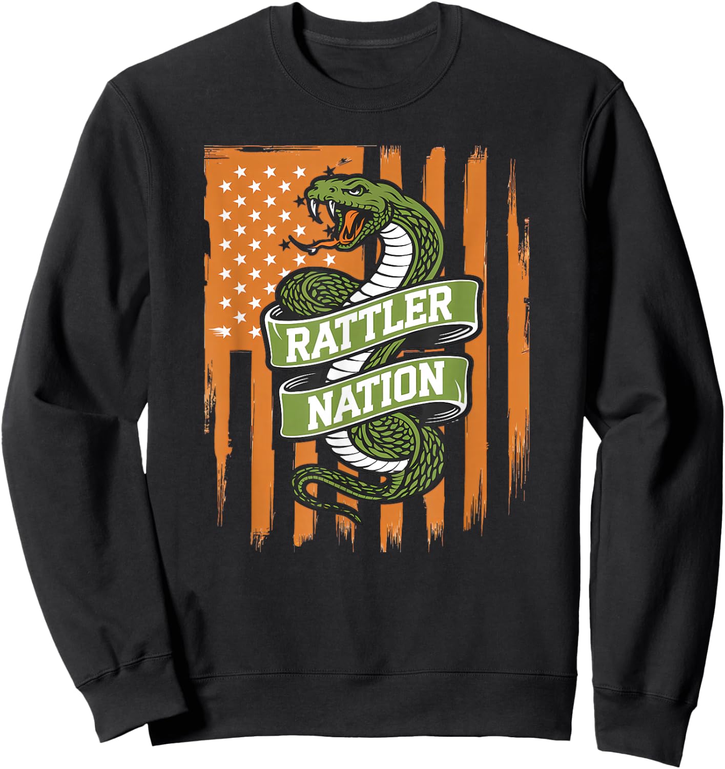 Rattler Nation - Patriotic Snake Sweatshirt - Sweatshirt | Black