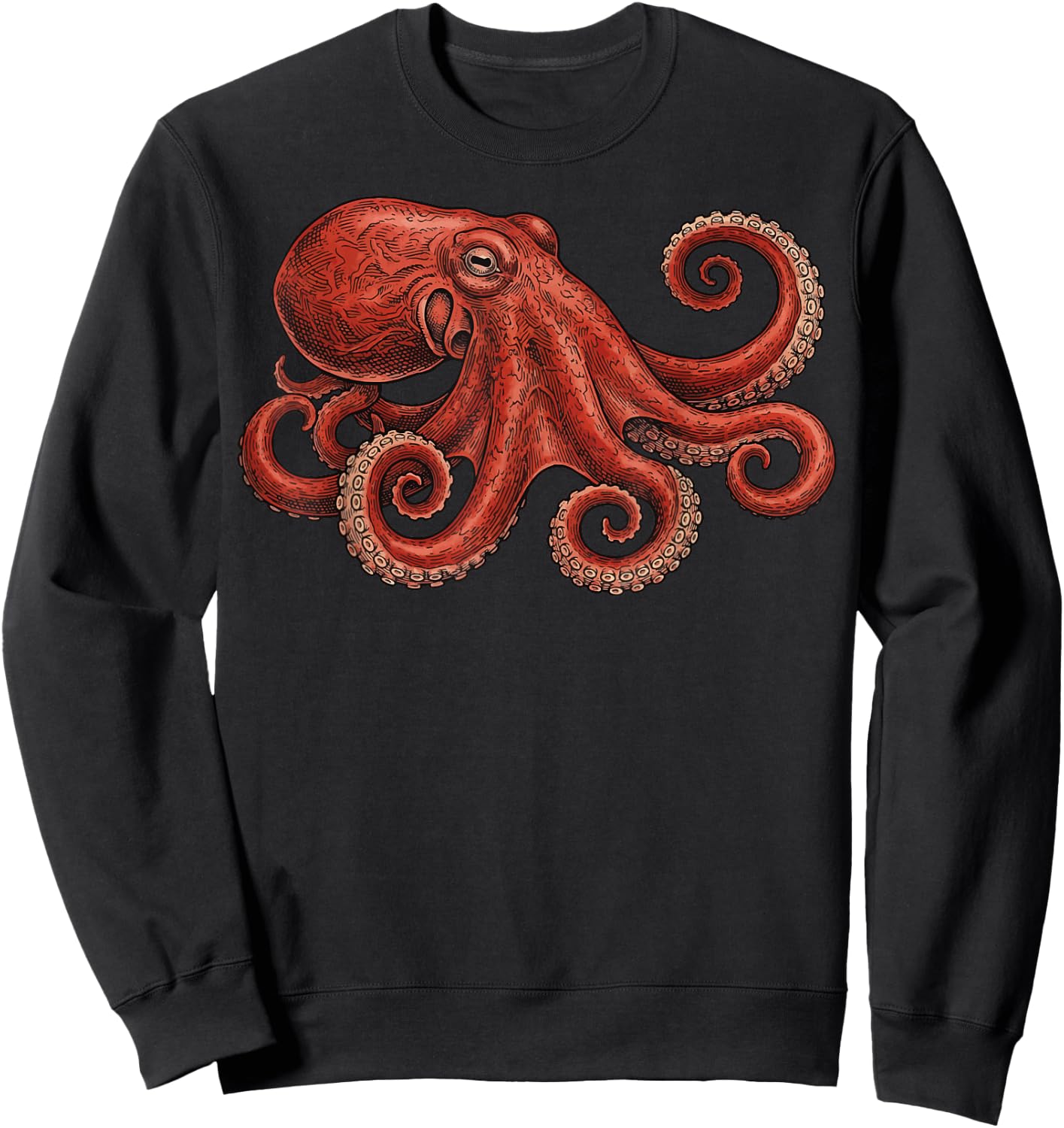 Red Octopus Sweatshirt - Sweatshirt | Black