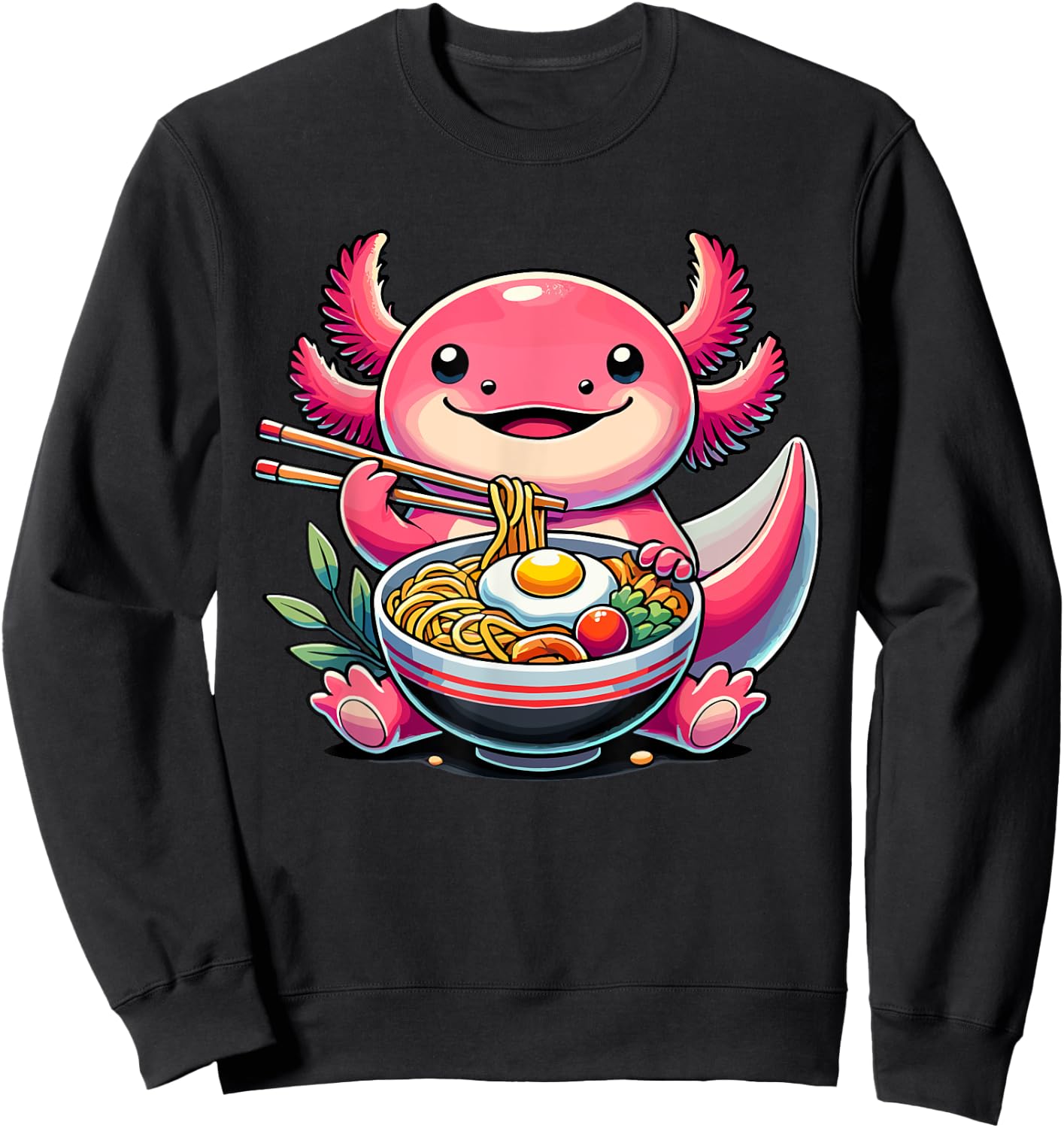 Axolotl Ramen Noodles for Girls & Kids | Anime kawaii, Axolotl Sweatshirt - Sweatshirt | Black