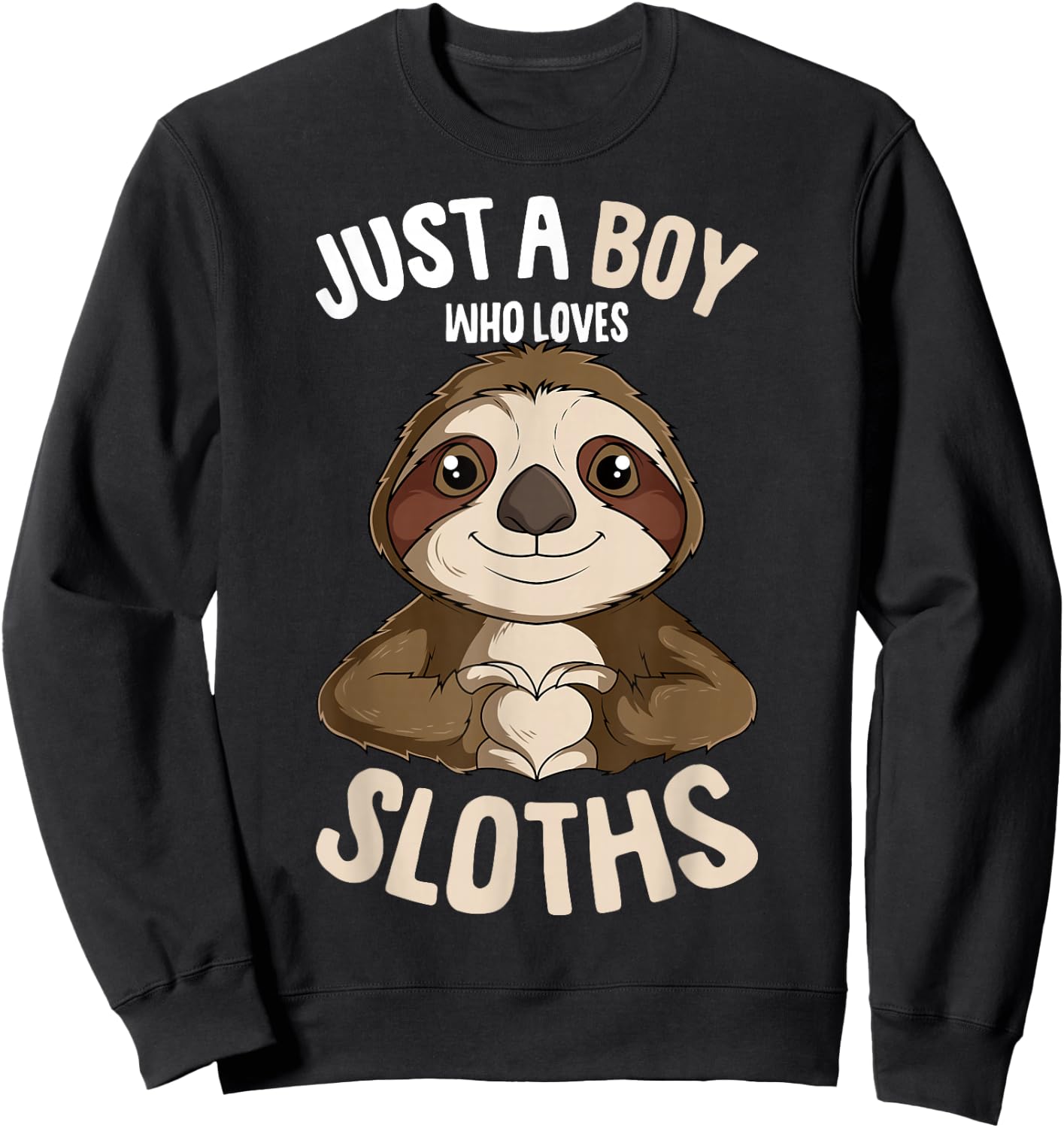 Just A Boy Who Loves Sloths Boys Kids Sweatshirt - Sweatshirt | Black