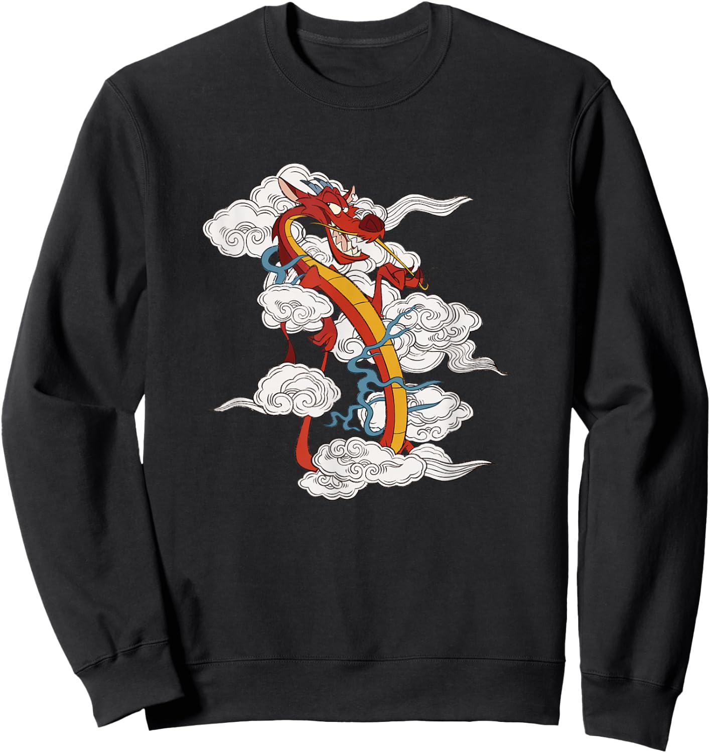 Disney Mulan Chinese New Years Sassy Mushu Clouds Portrait Sweatshirt - Sweatshirt | Black