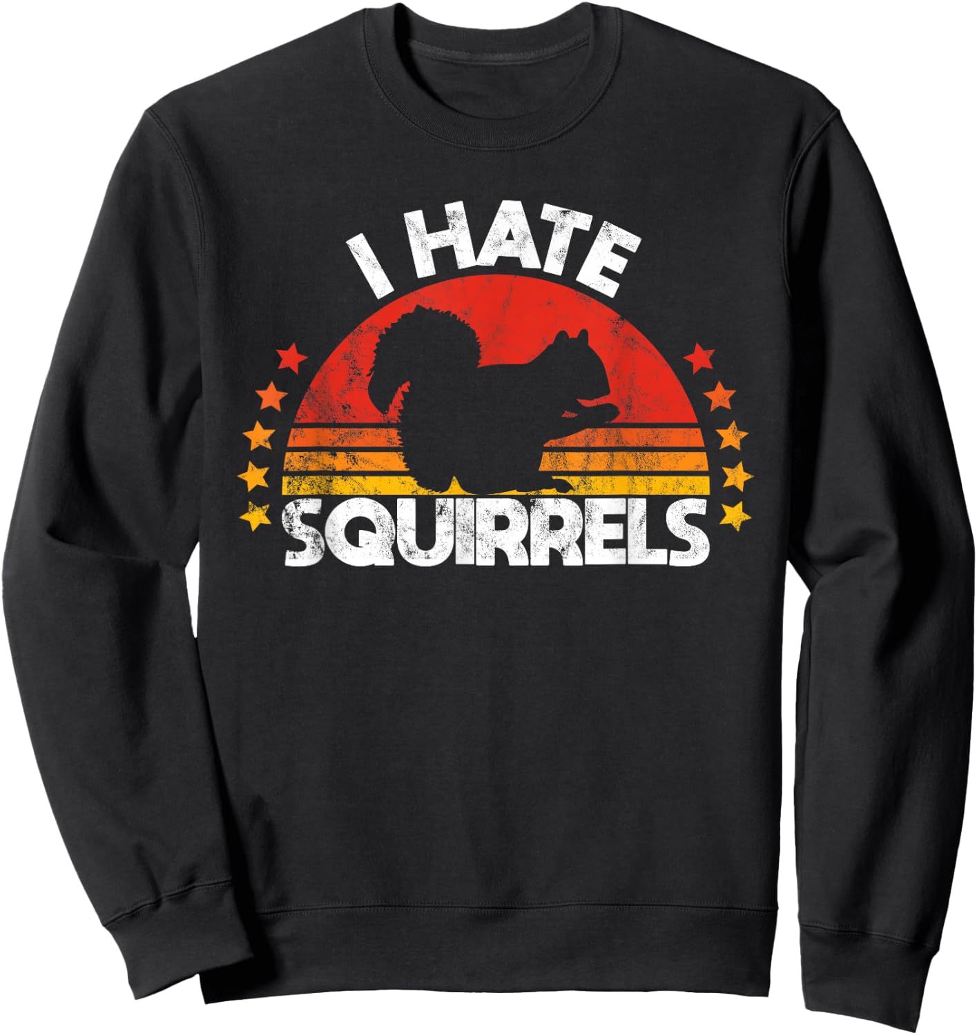 Squirrel hunting i hate squirrel hunter retro design Sweatshirt - Sweatshirt | Black