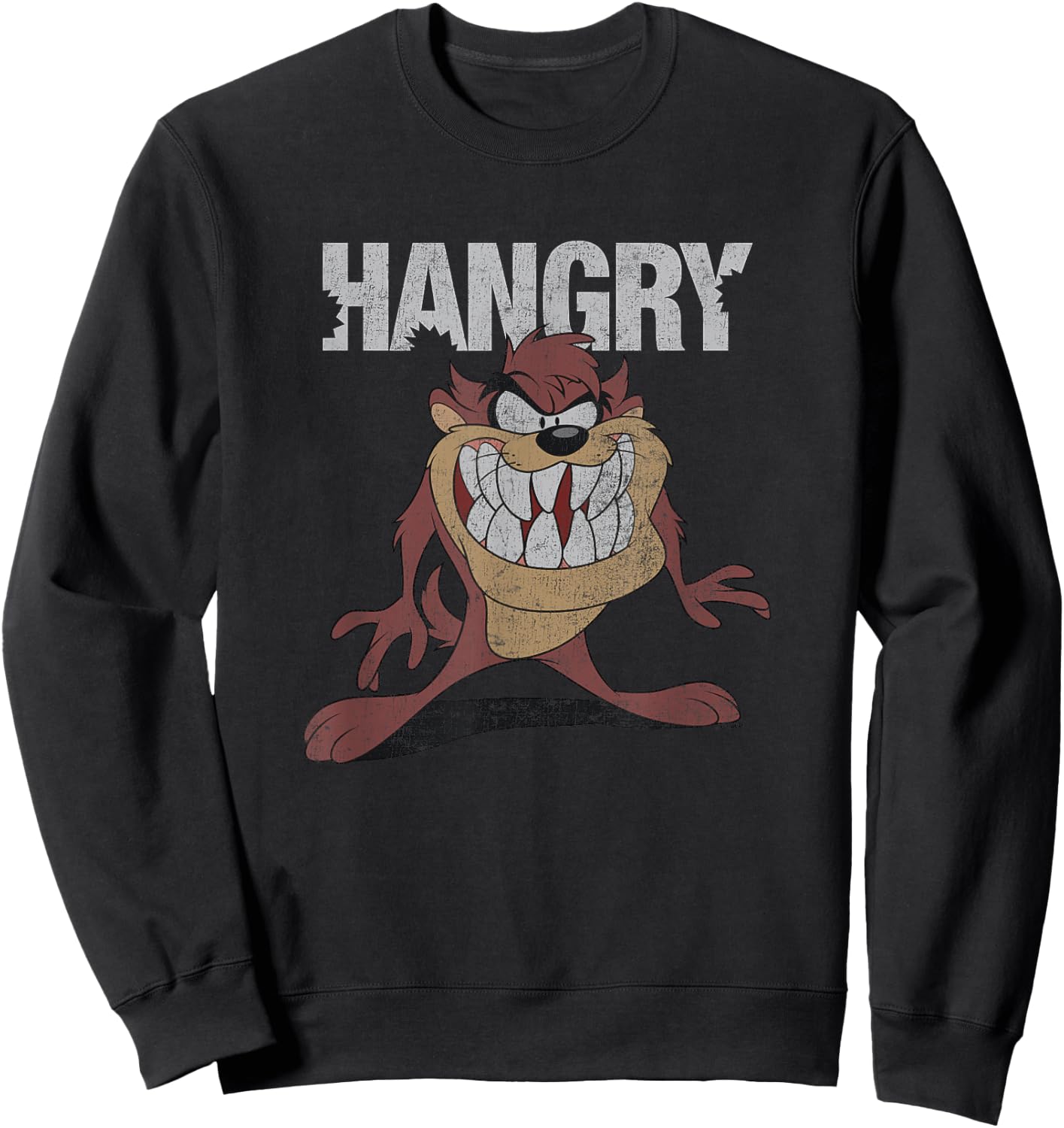 Looney Tunes Hangry Tasmanian Devil Big Chest Retro Portrait Sweatshirt - Sweatshirt | Black