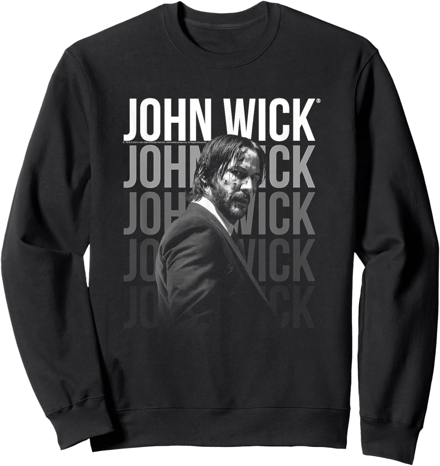 John Wick Repeating Logo , black Sweatshirt - Sweatshirt | Black