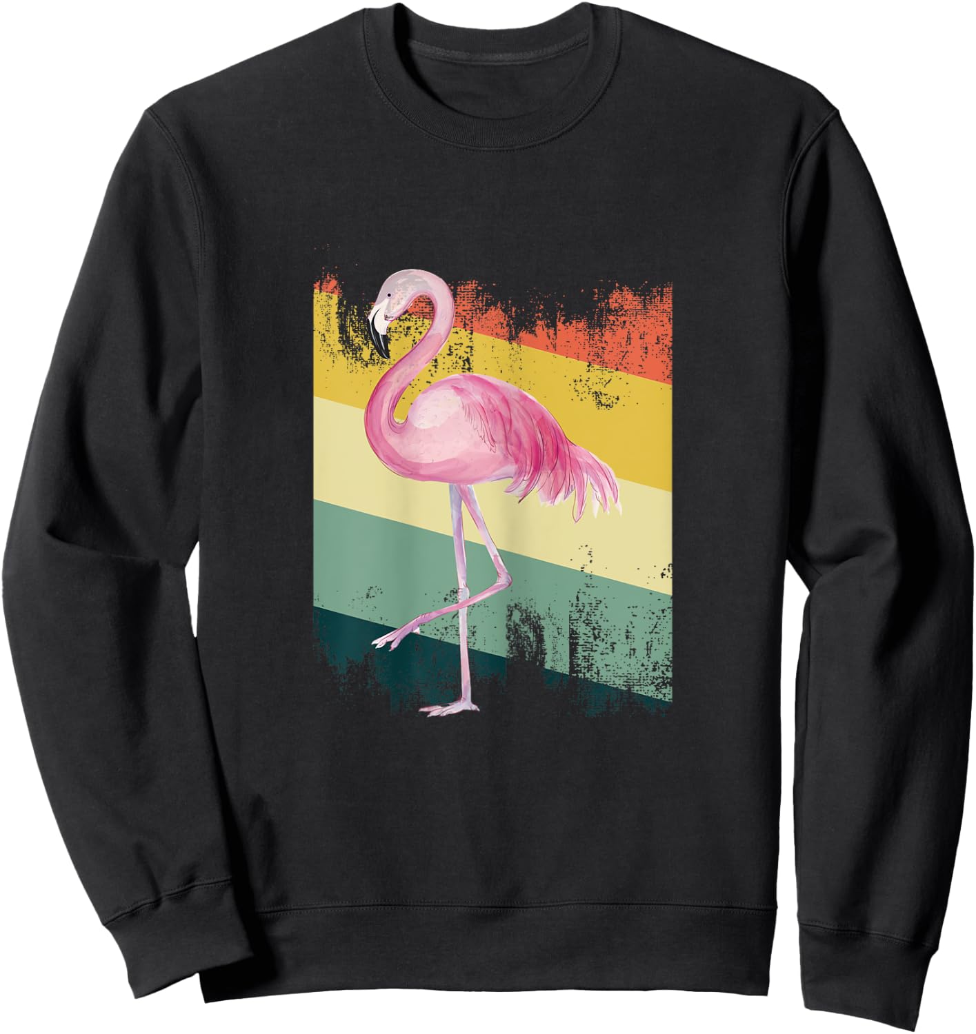 Vintage Pink Bird Pink Natural Flamingo Lady Pink Gift Sweatshirt - Sweatshirt | Black