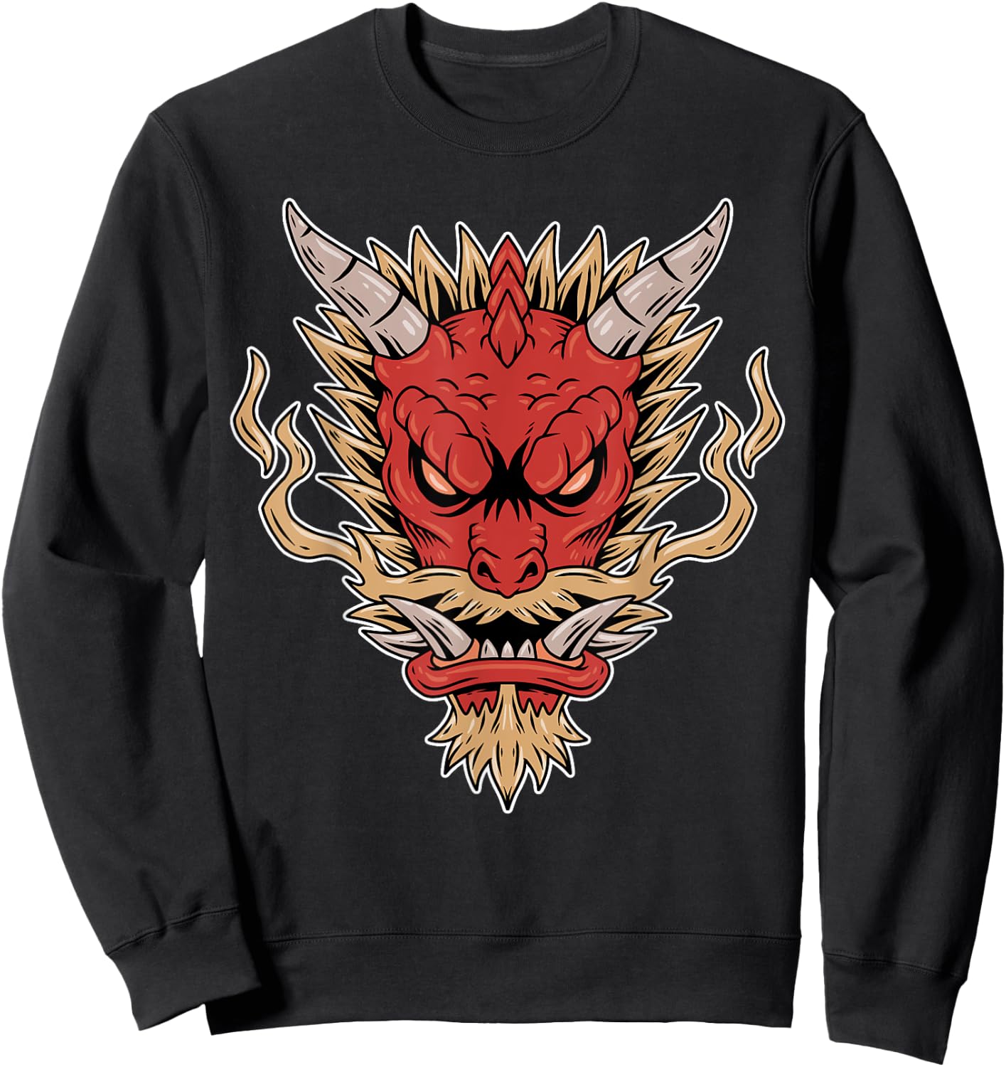 Mythical Chinese Dragon Japanese Fantasy Sweatshirt - Sweatshirt | Black