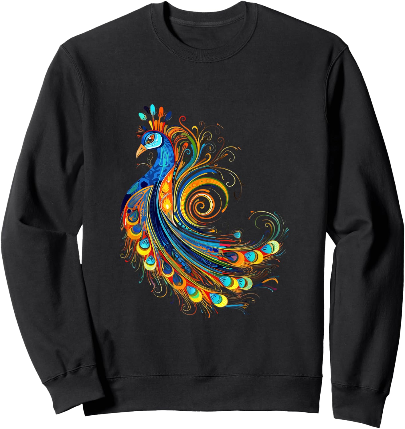 Peacock Indian Tribes Art Indigenous Sweatshirt - Sweatshirt | Black